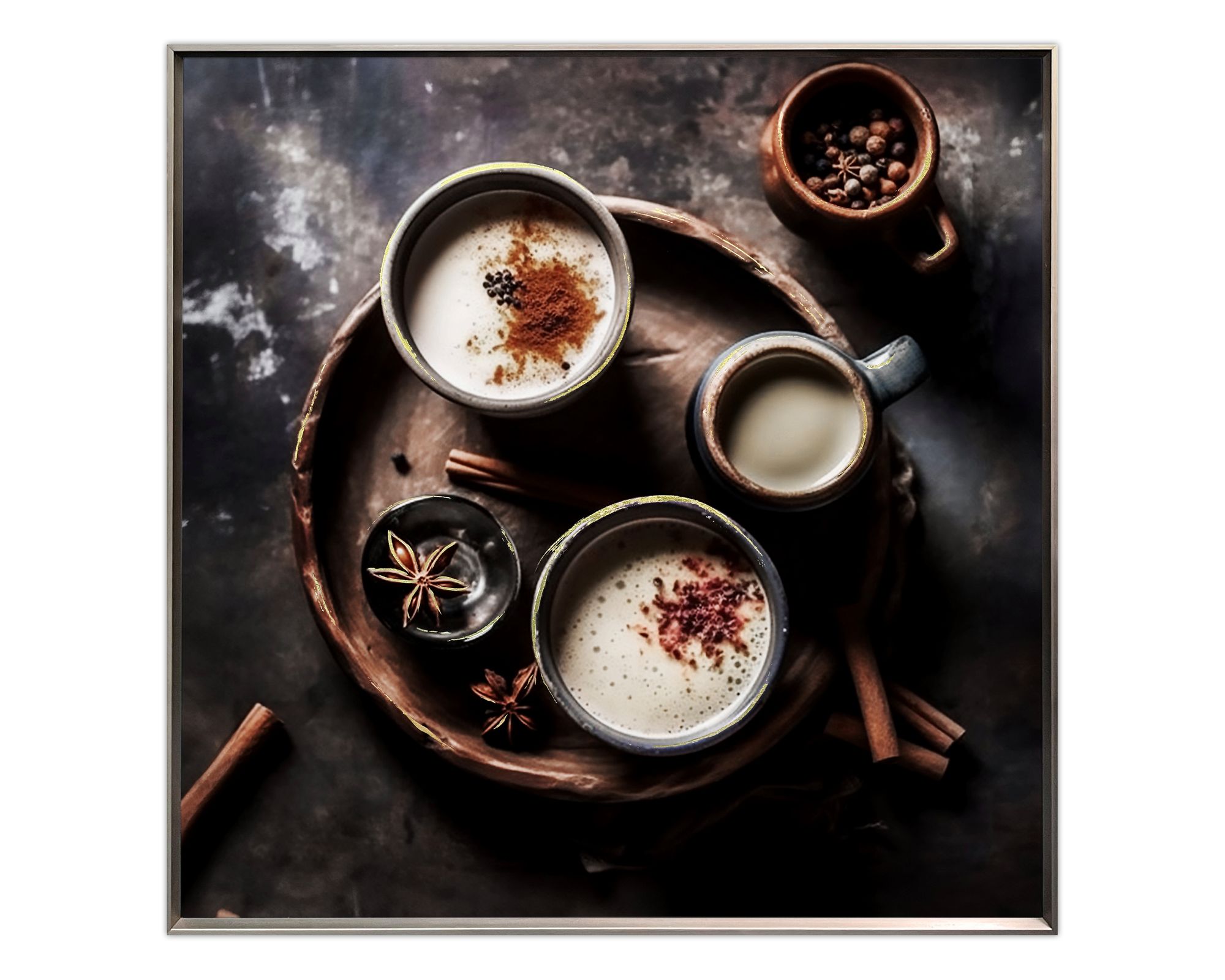 La Casa »Oriental Coffee« Wandbild 80x80 cm Rahmen schwarz