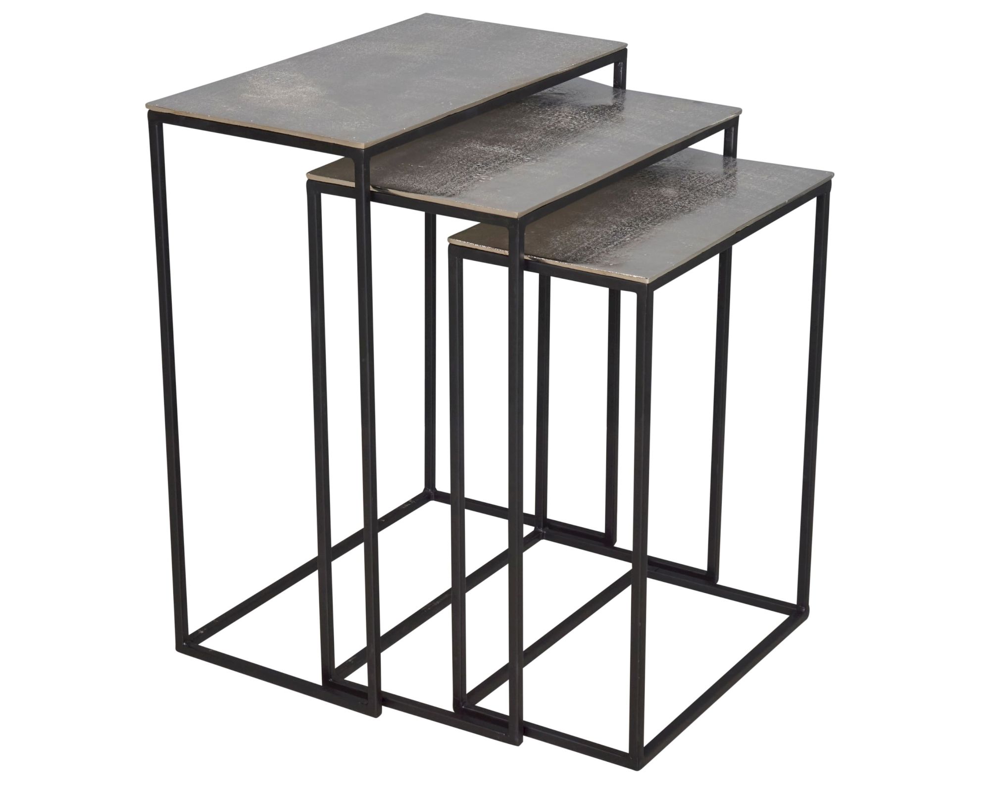 La Casa »Raw« Beistelltisch 3-tlg. Nickel