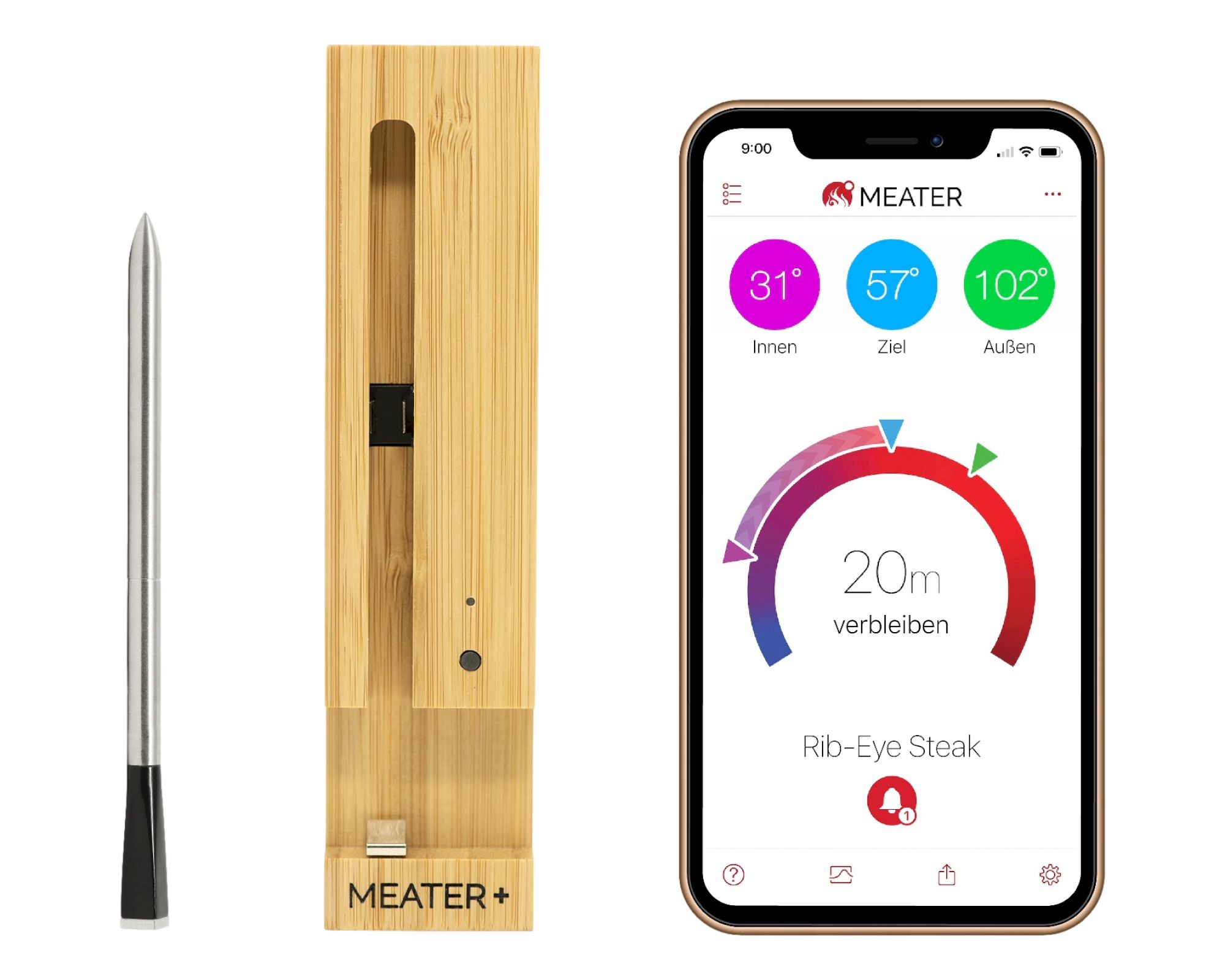 MEATER Smartes Fleischthermometer kabellos Plus 170x50x30 mm
