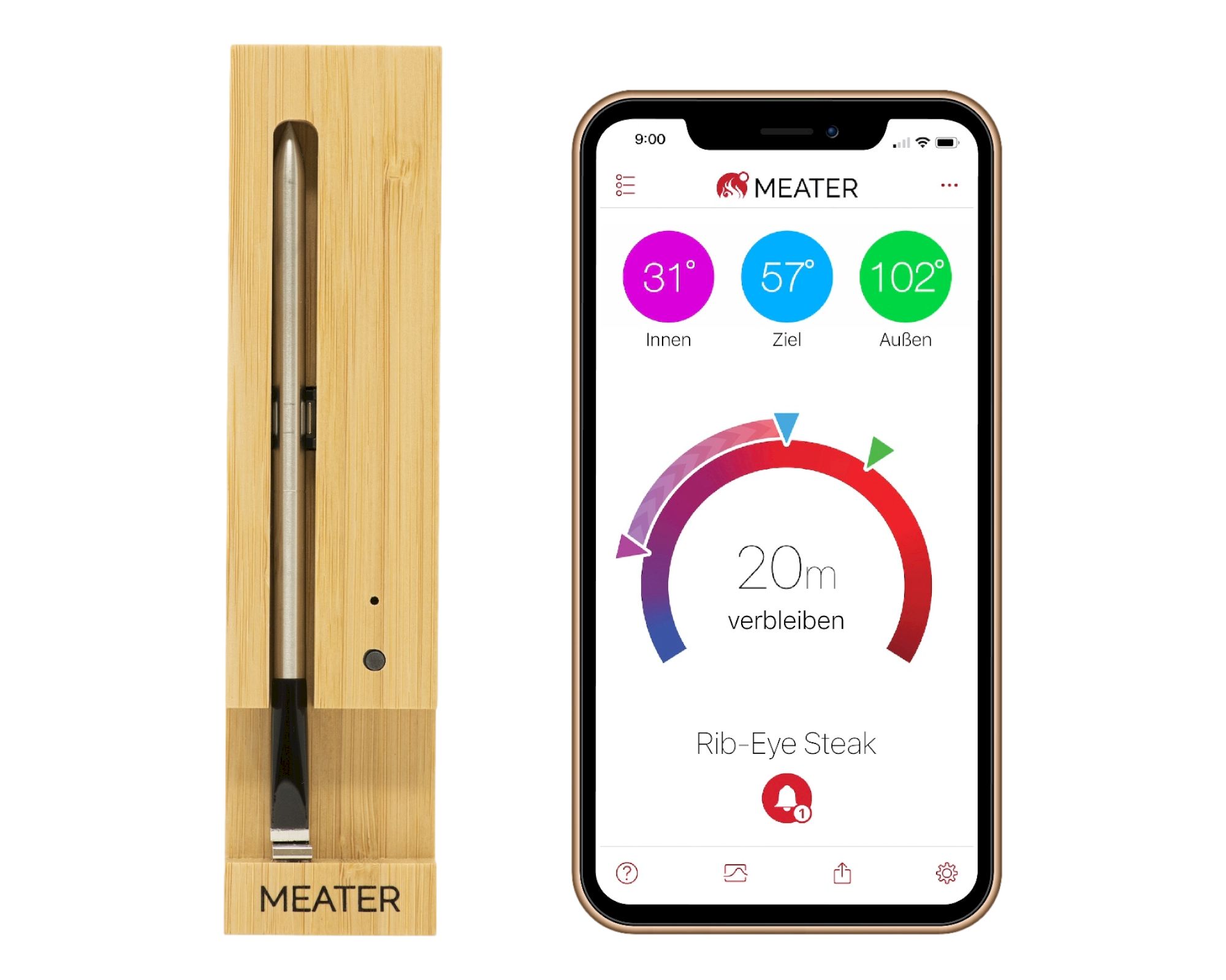 MEATER Smartes Fleischthermometer kabellos 170x50x30 mm