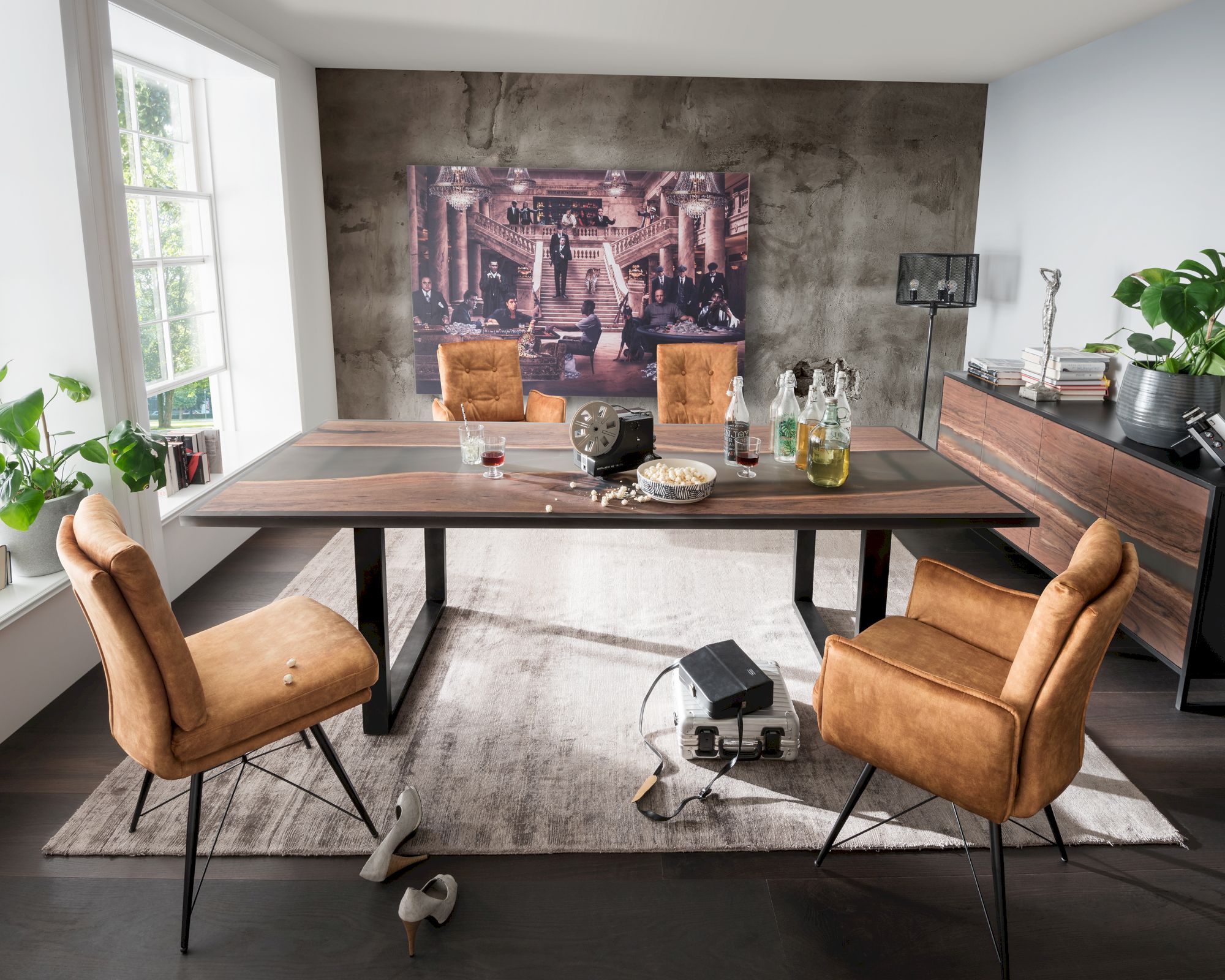 MassivHolz »Core« Epoxidharz Akazien-Esstisch 260x100 cm / Epoxidharz