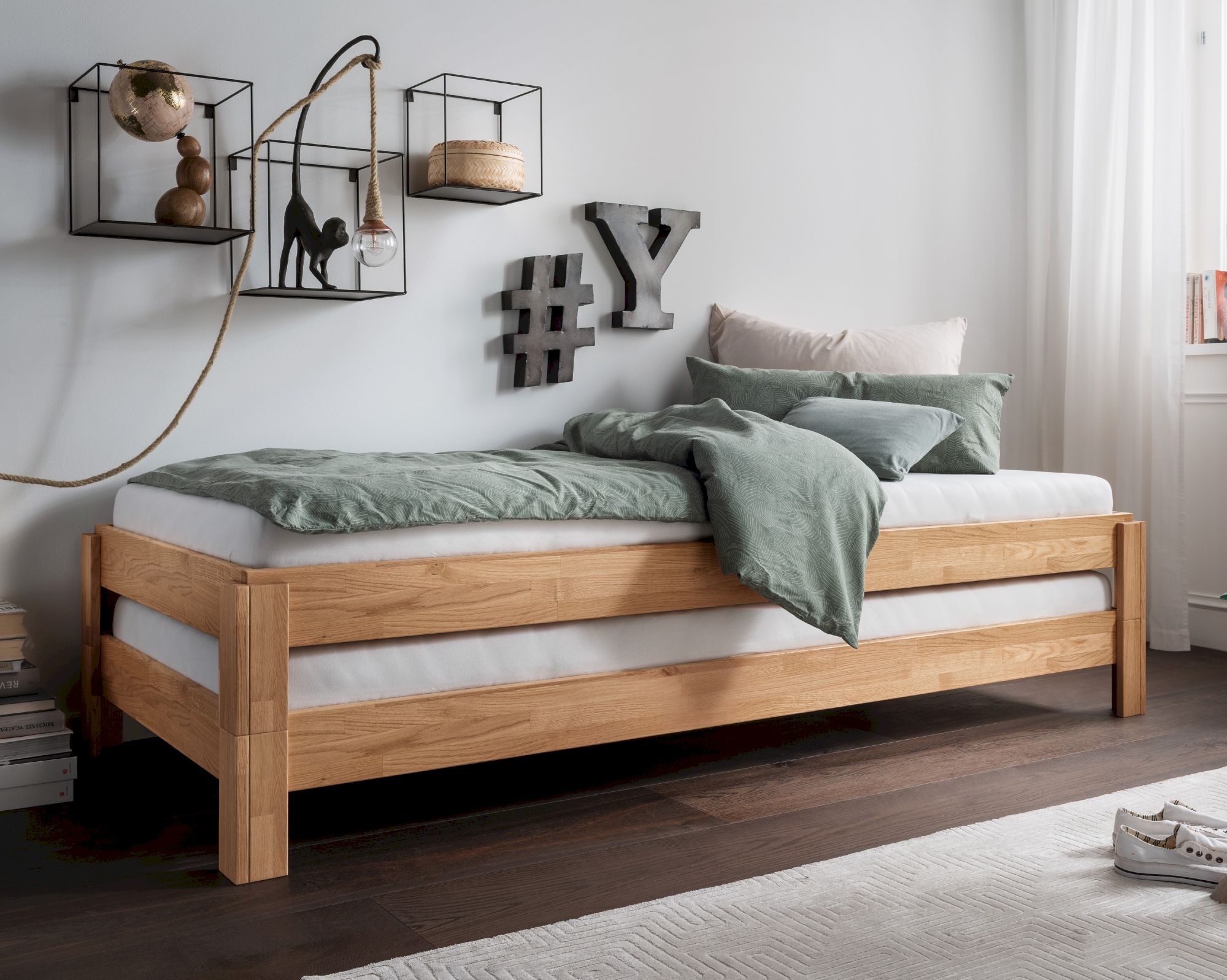 MassivHolz »Denver II« Wildeiche Stapelbett 90x200 cm
