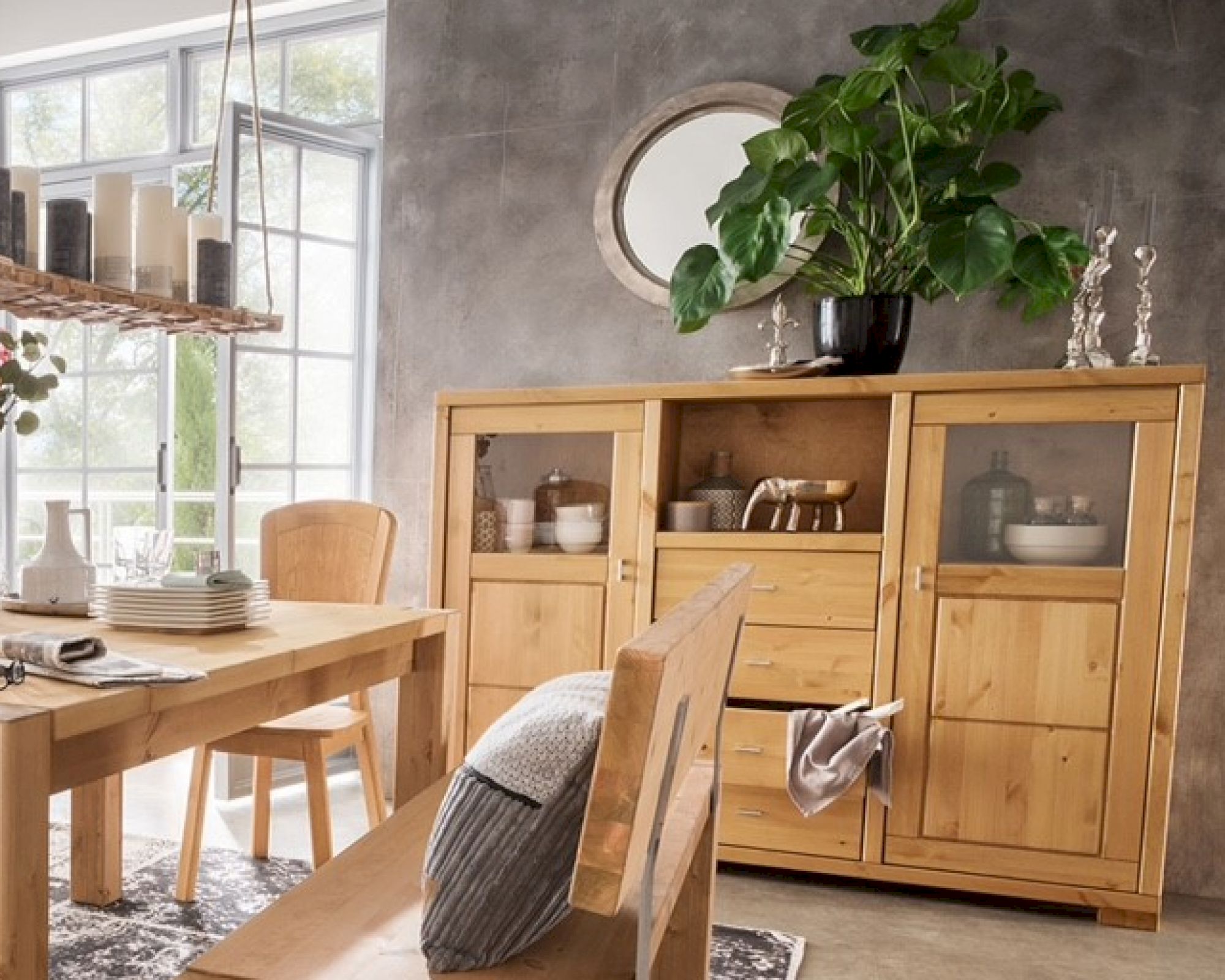 MassivHolz »Vita« Highboard natur