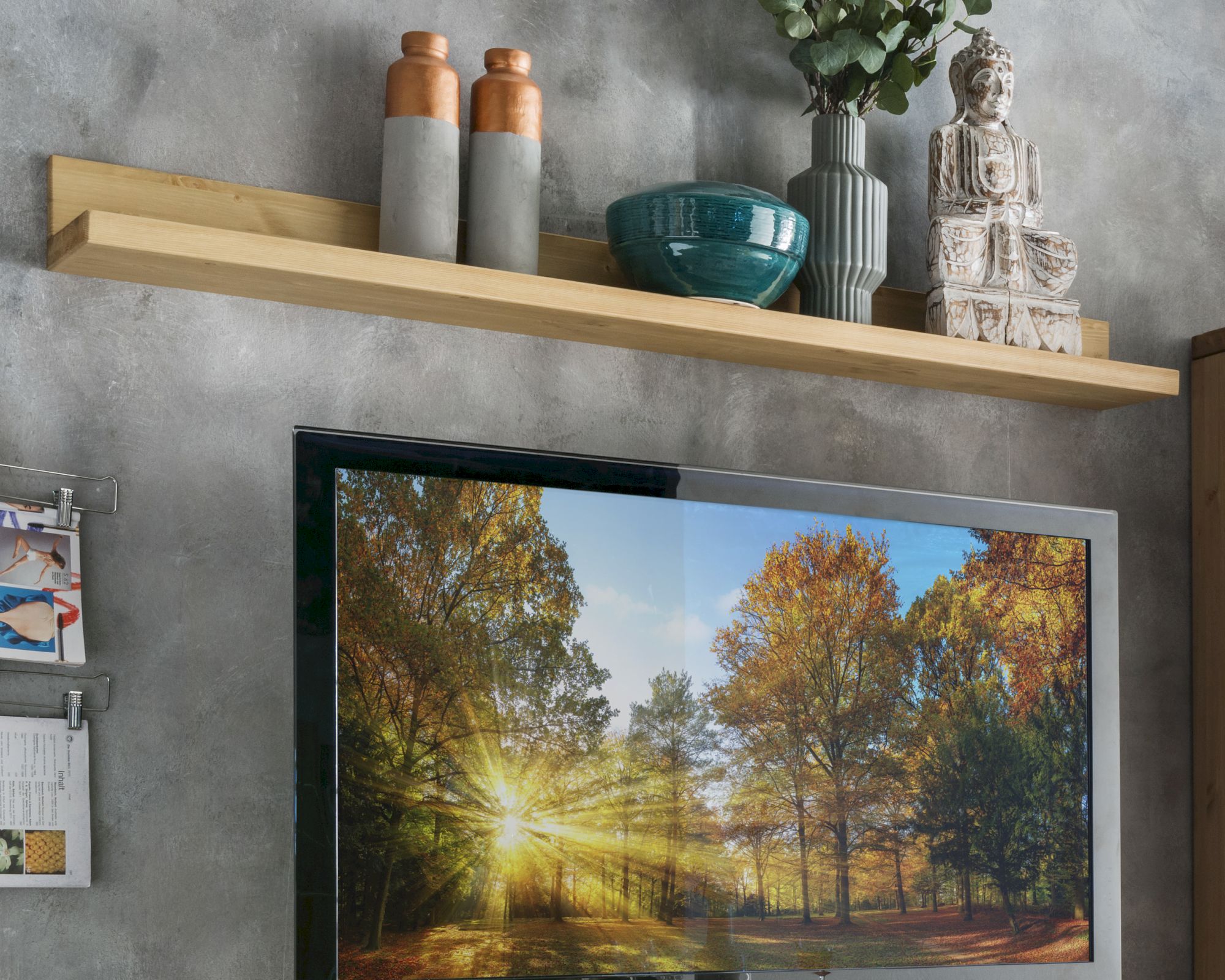 MassivHolz »Vita« Wandregal natur 120 cm