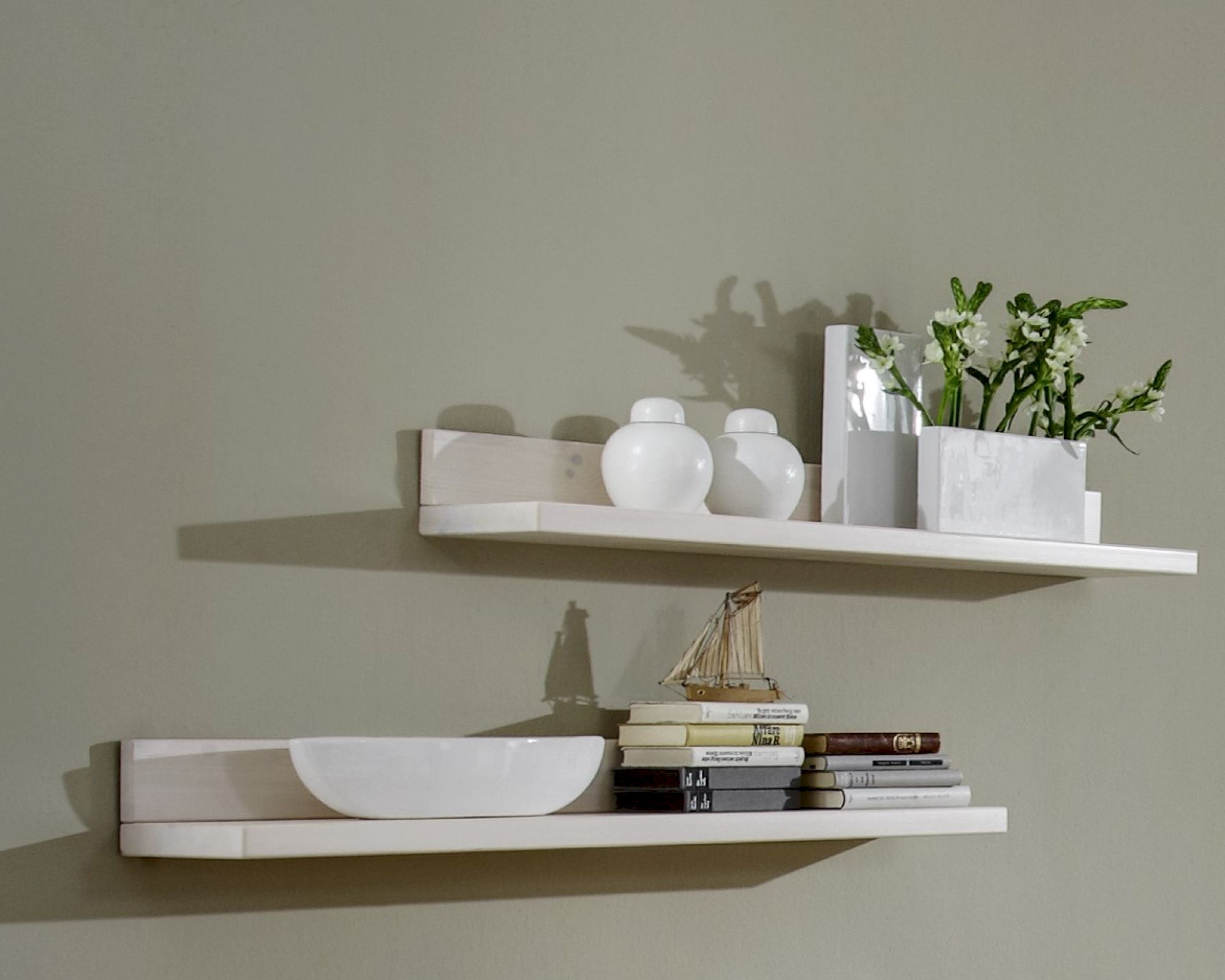 MassivHolz »Vita« Wandregal weiß 160 cm