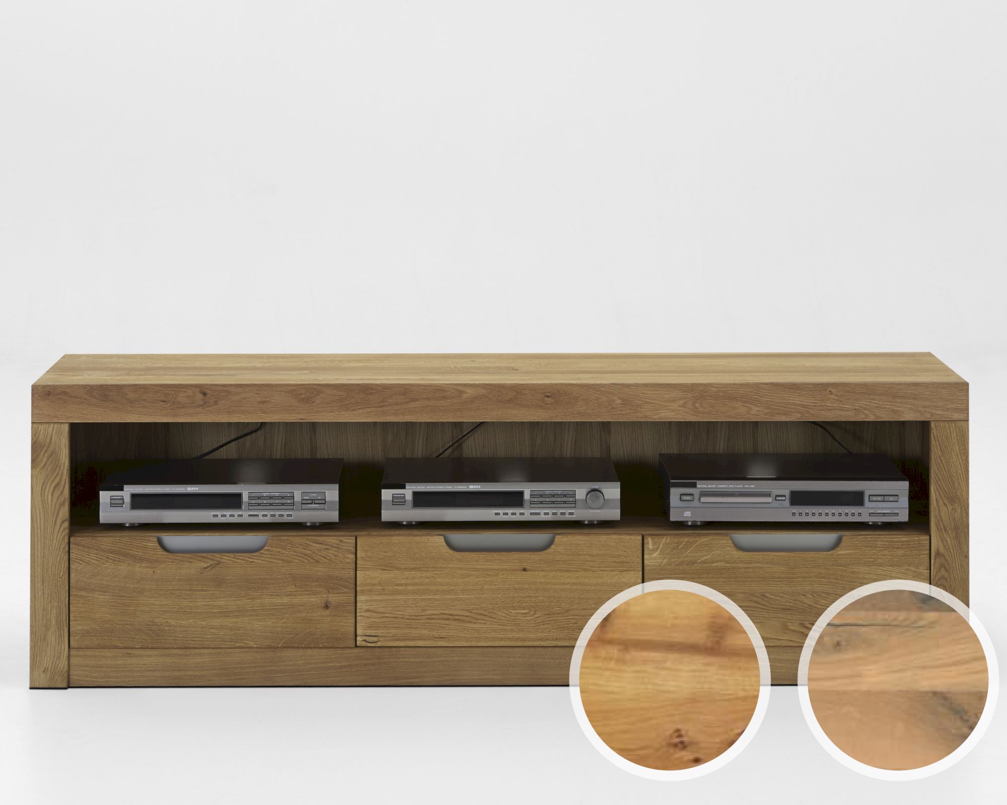 Massivholz »Basel« Lowboard Wildeiche bianco 170 cm