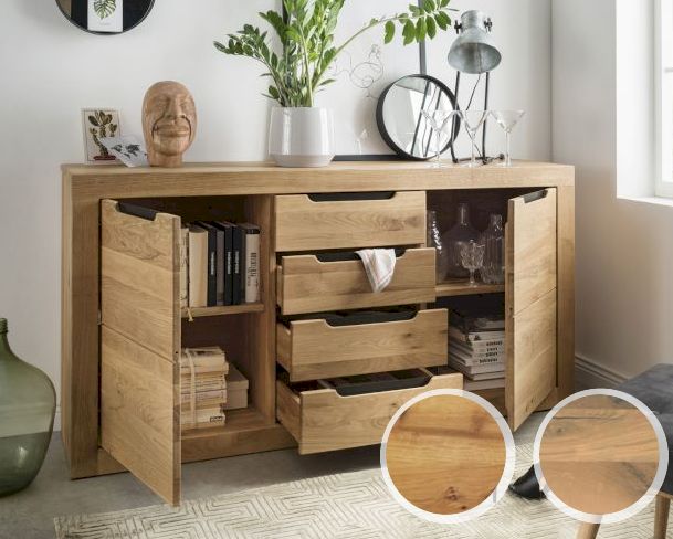 Massivholz »Basel« Sideboard I Wildeiche natur