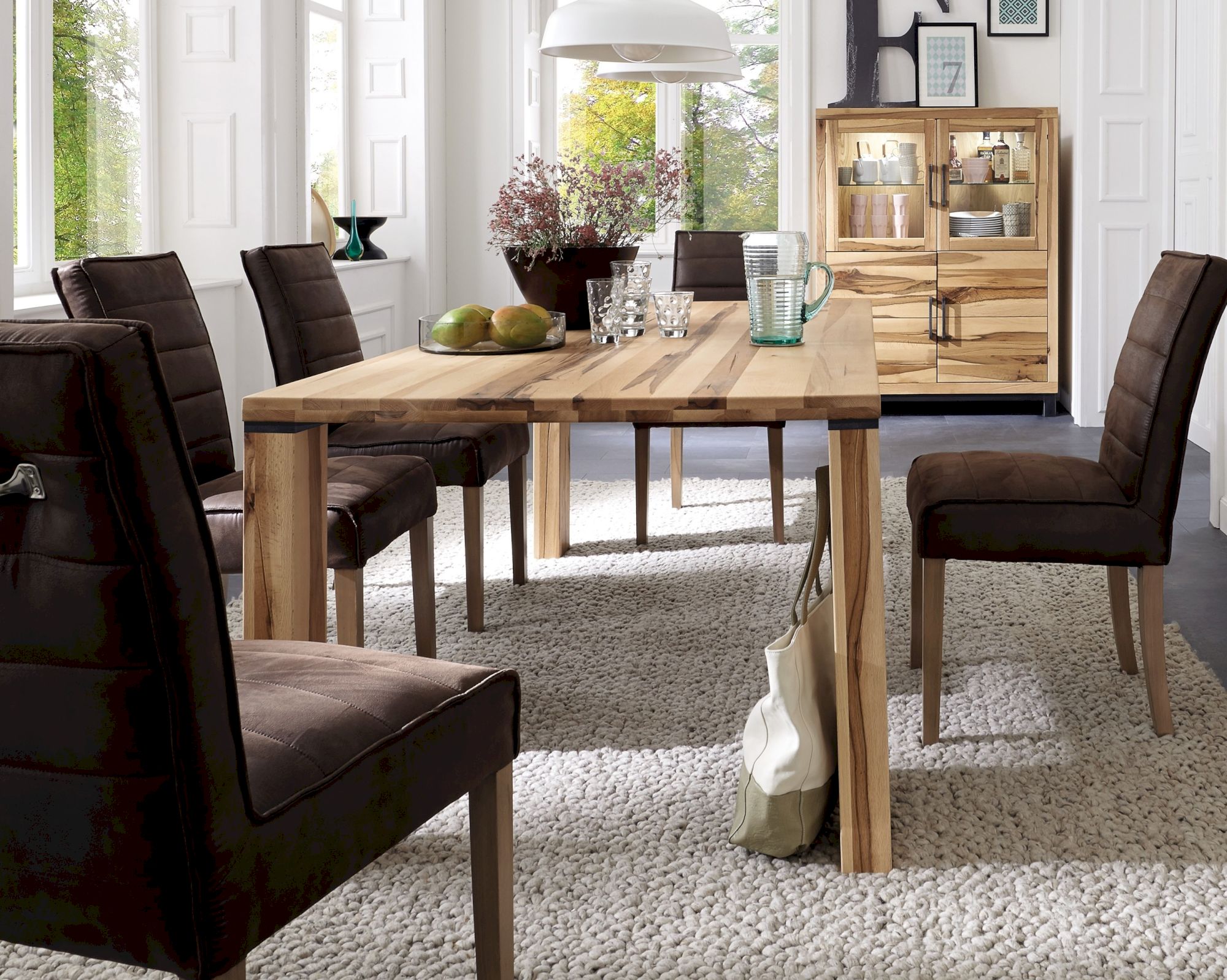 Massivholz »Brest« Esstisch Wildeiche bianco 200x100 cm