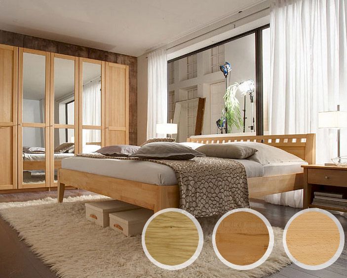 Massivholz »Diana« Bett II 140x200 cm / Wildeiche natur