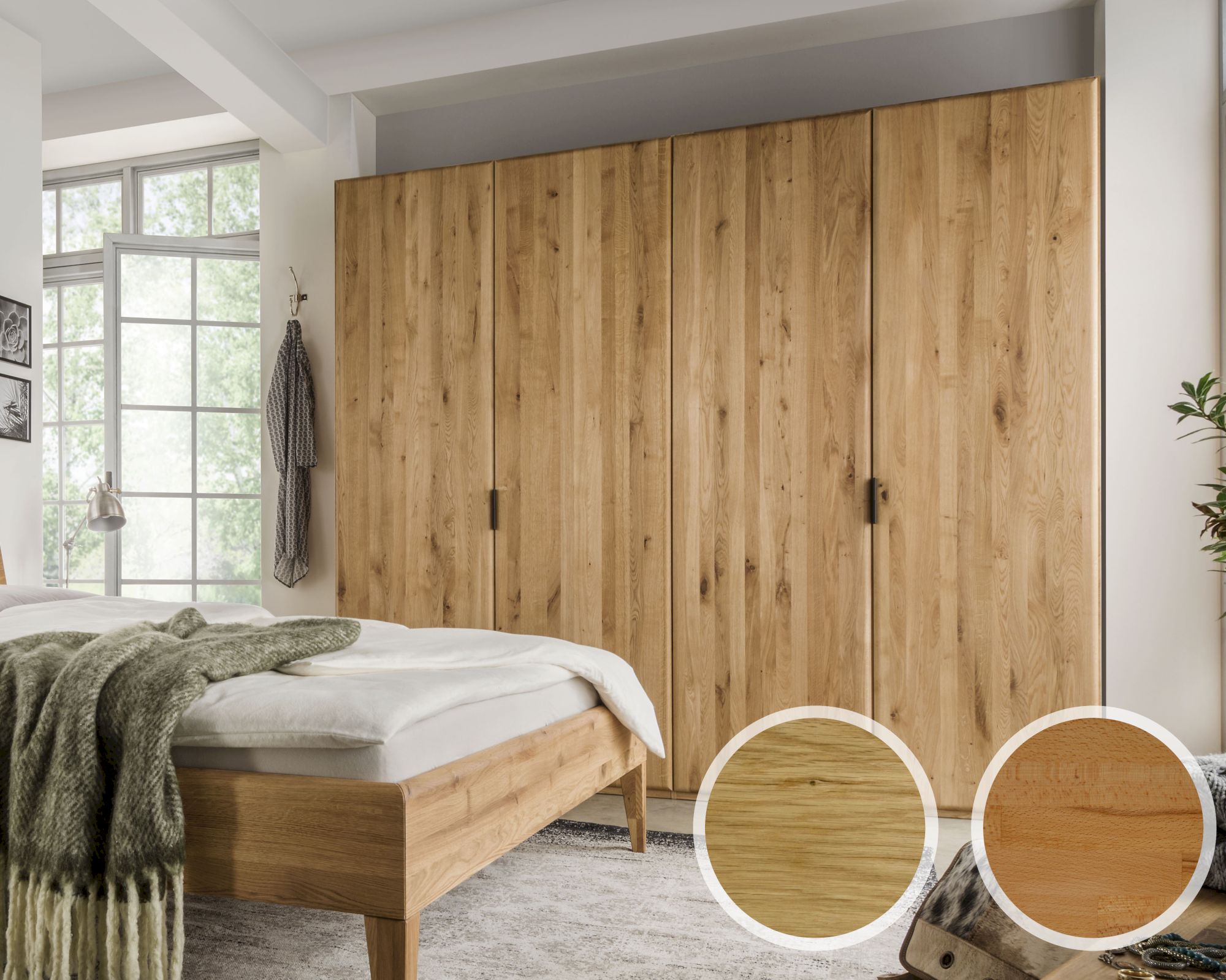 Massivholz »Front 1« Kleiderschrank 3-Türig / 180,5 cm / Wildeiche