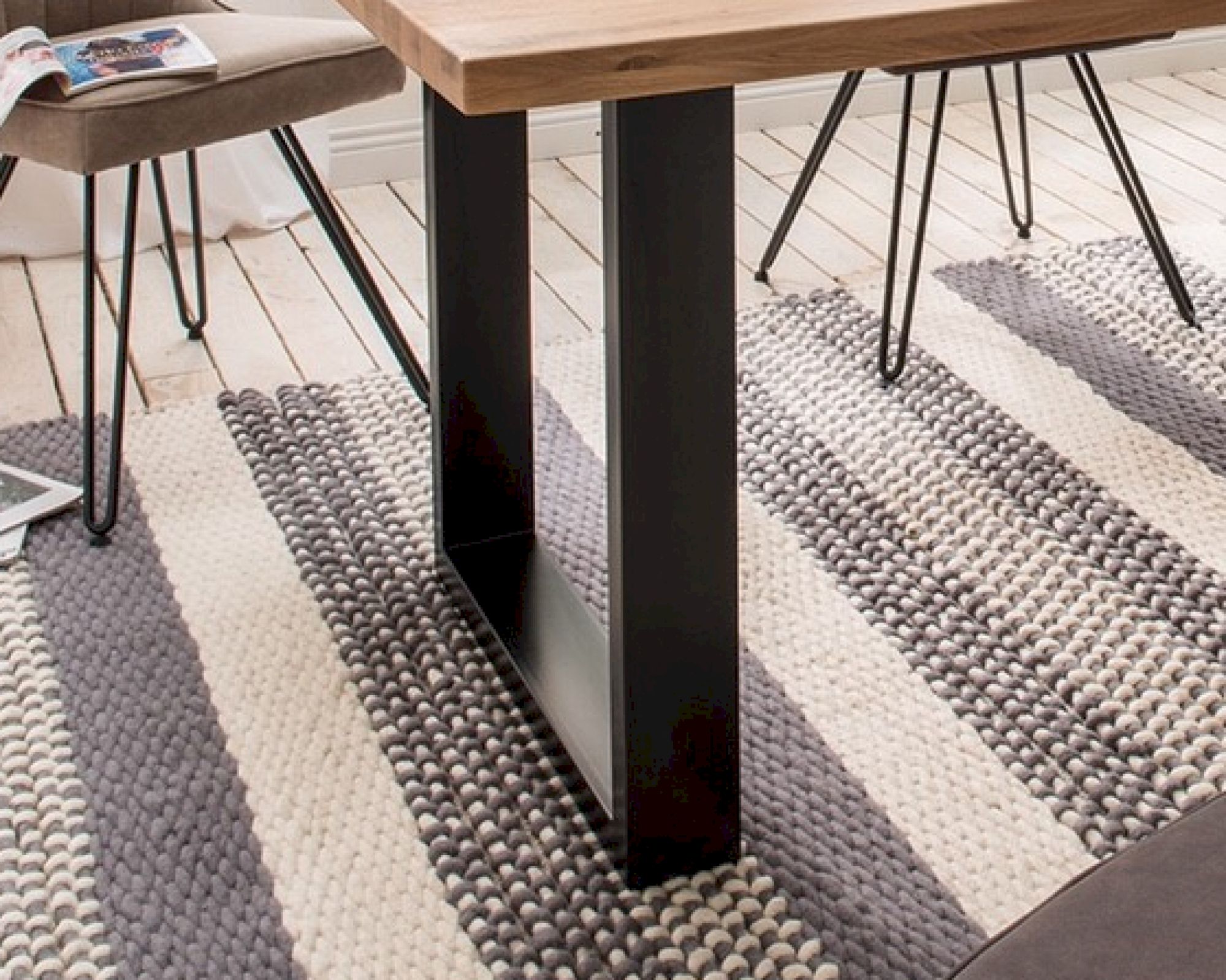 Massivholz Oslo Untergestell Black 70 cm hoch