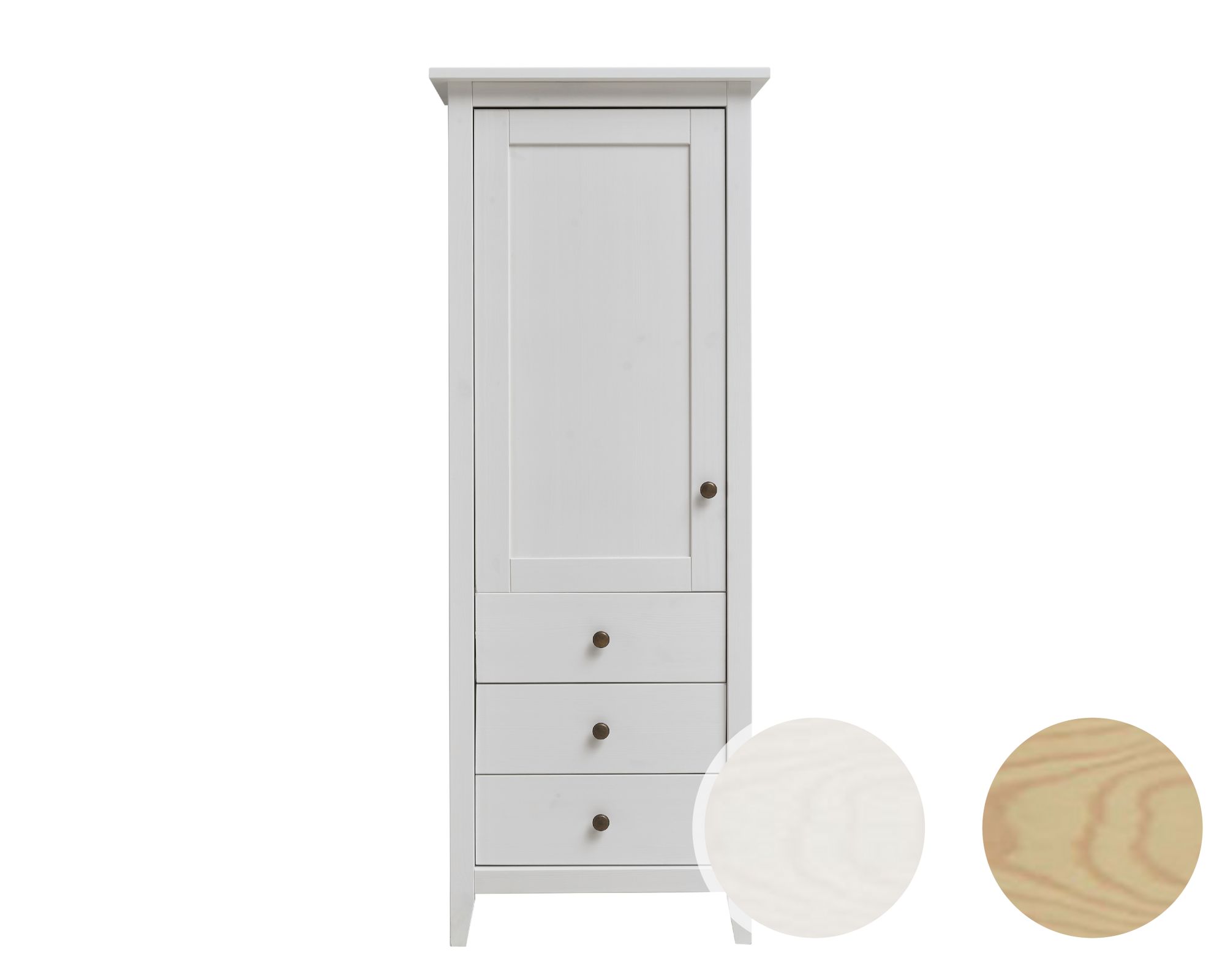 Massivholz »Solvita« Highboard I Kiefer weiß