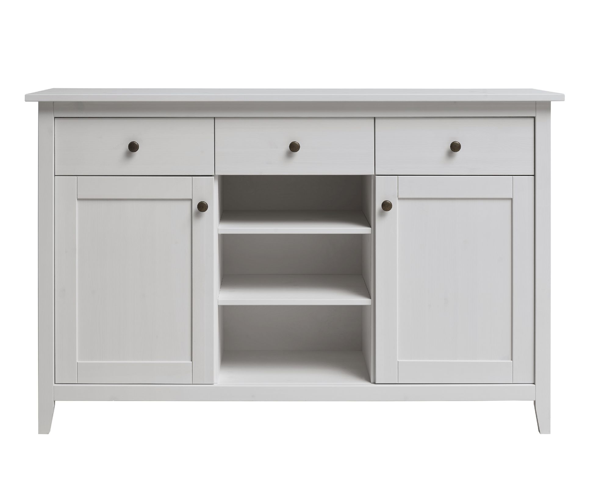 Massivholz »Solvita« Sideboard I weiß Kiefer weiß