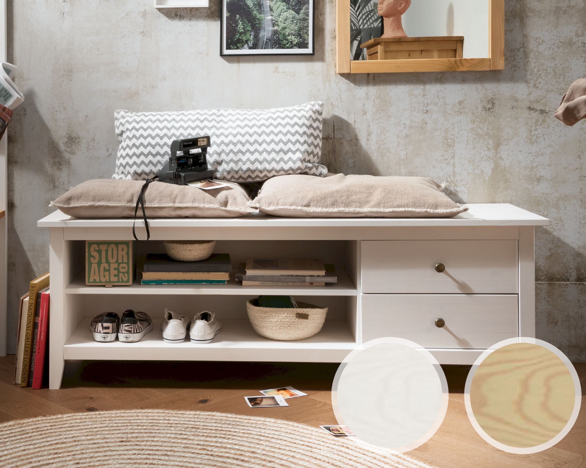Massivholz »Solvita« TV Lowboard I Kiefer gelaugt