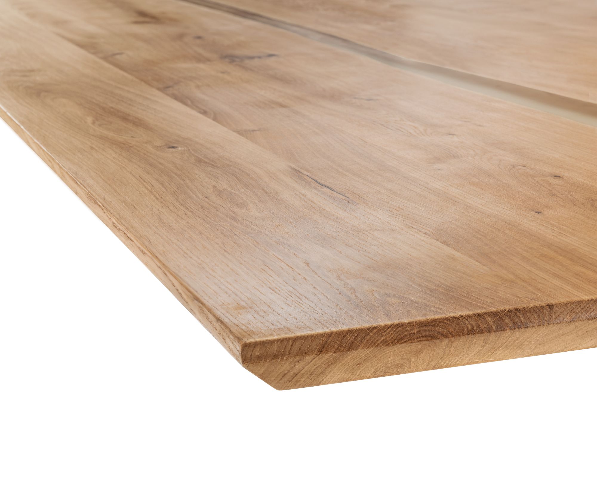 Massivholz »Tabula Rasa« Epoxid-Tischplatte Schweizer Kante 260x100 cm / Epoxid-Harz Transparent