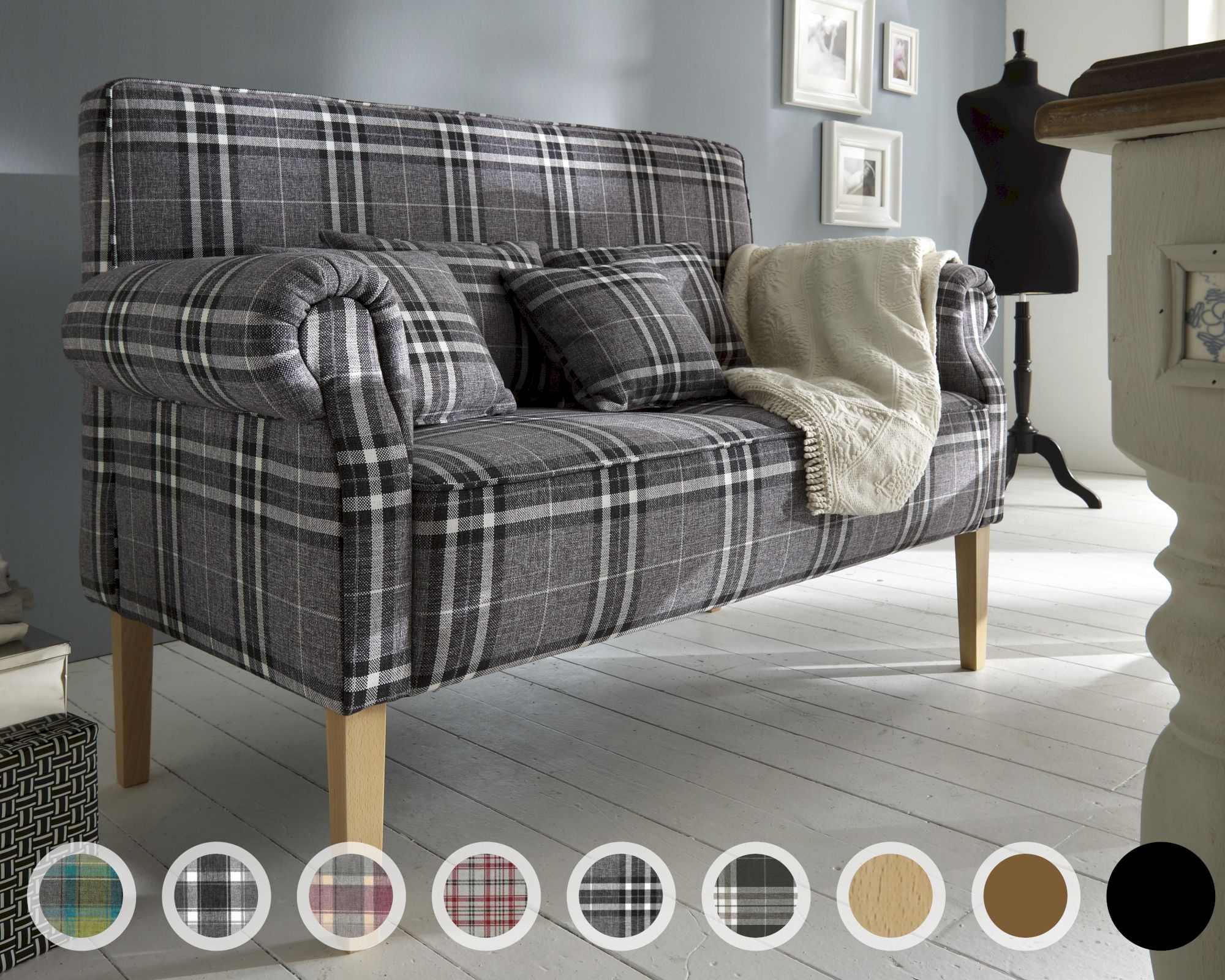 Massivholz »Tavola« Tischsofa 3-Sitzer / weiss / PK D 4808
