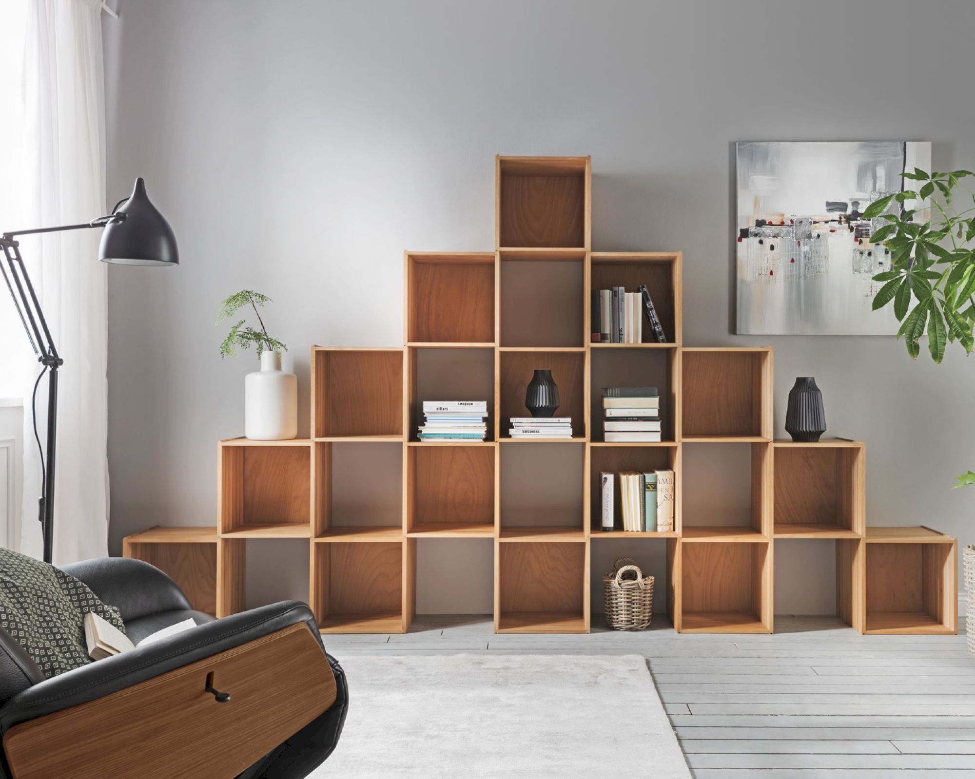 Massivholz »Thomas« Würfel-Element mit Rückwand Abdeckplatte für 3 Würfel-Elemente / Eiche
