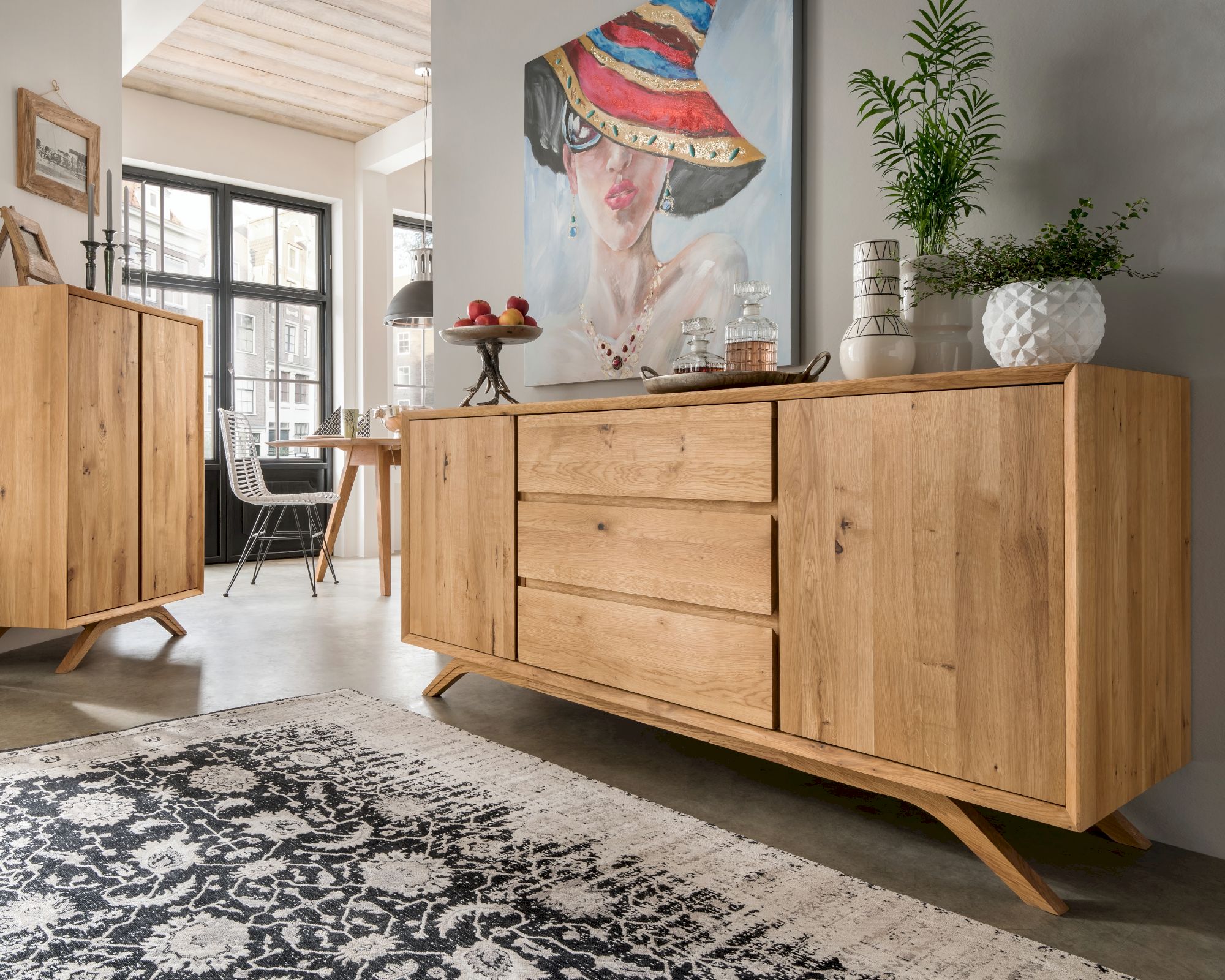 Massivholz »Vegas« Sideboard stehend Wildeiche natur geölt