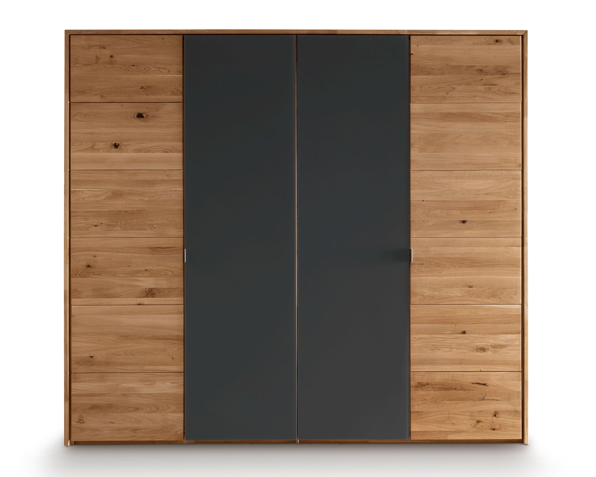Massivholz »Wild« Drehtürenschrank anthrazit Drehtürenschrank / 5-türig / 304,1 x 60,4 x 218,5 cm / Anthrazit