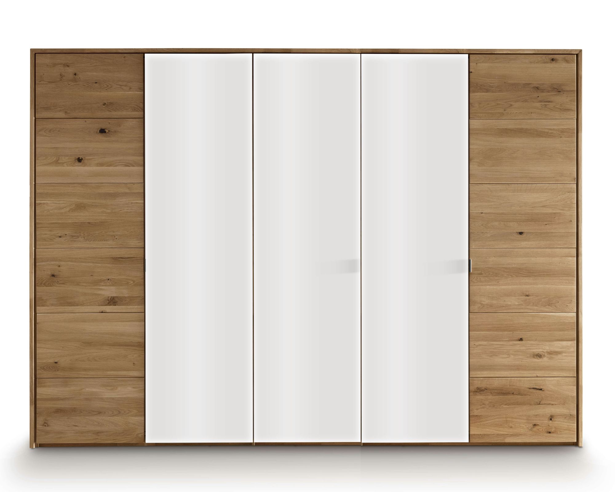 Massivholz »Wild« Drehtürenschrank weiß Drehtürenschrank / 3-türig / 185,1 x 60,4 x 218,5 cm / Weiß