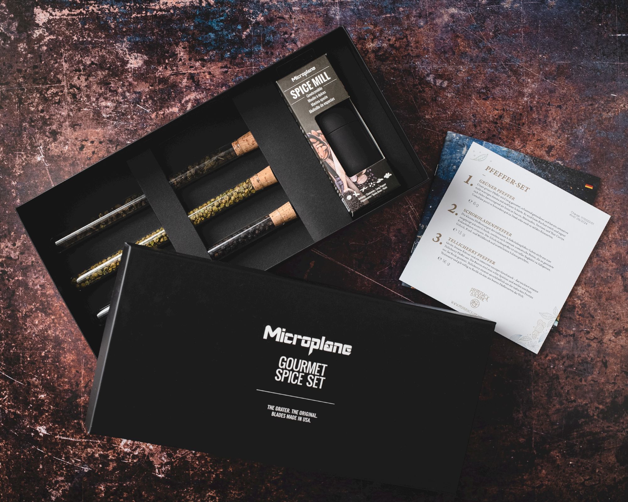 Microplane »Gourmet Pepper Set« 48060 Muskatmühle mit Pfeffer Set