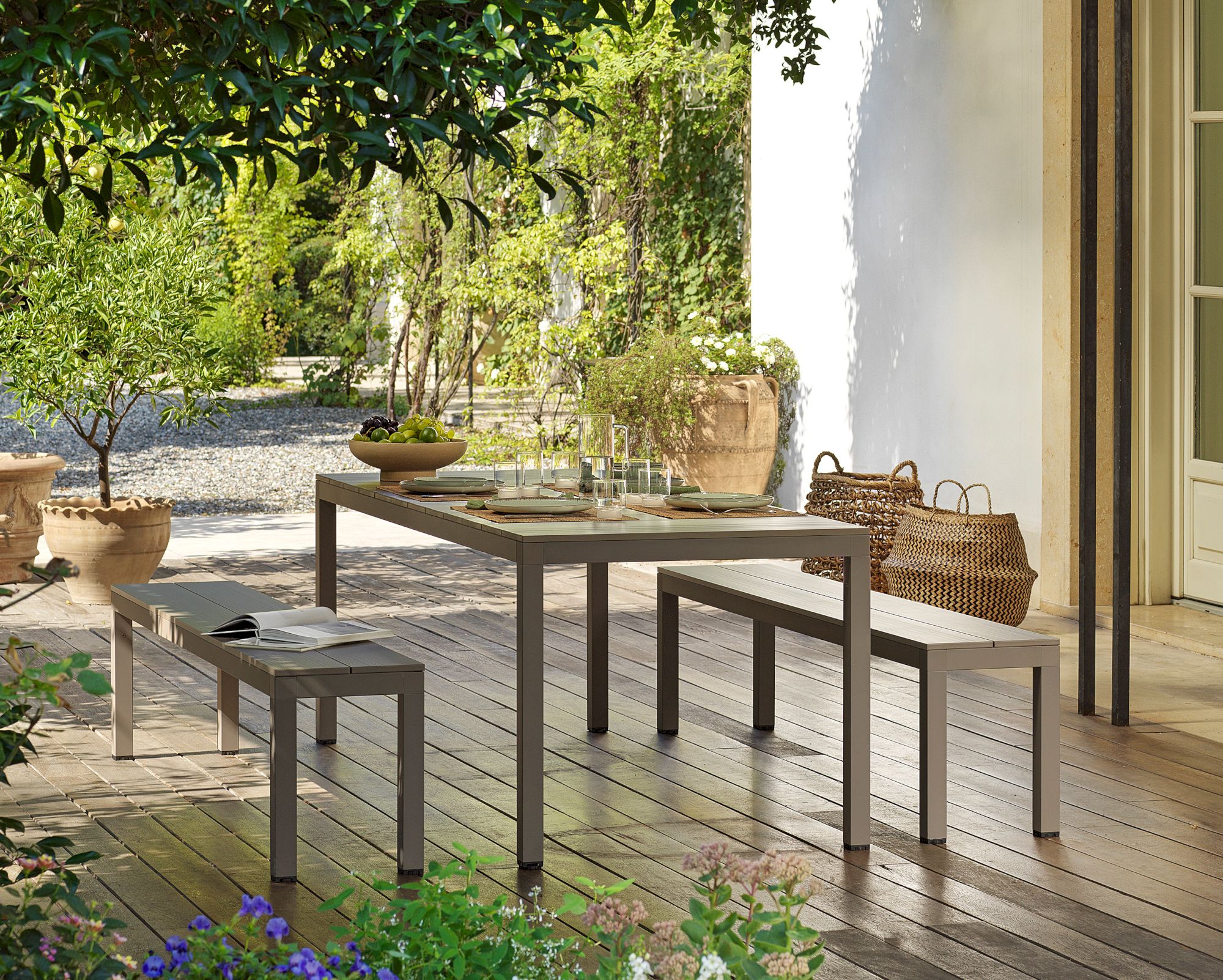 NARDI »Rio« Alu-Garten-Tisch 210 weiss