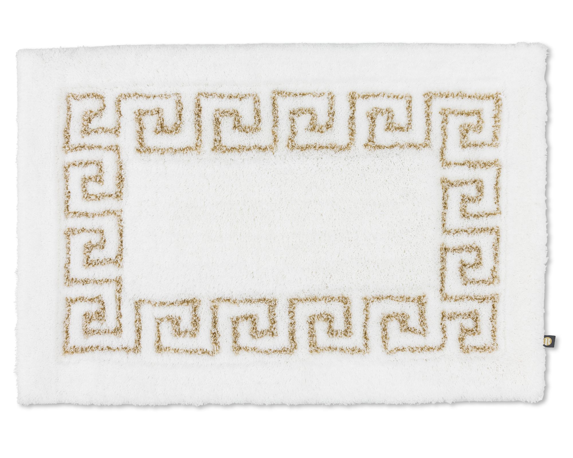 Rhomtuft »Mäander« Badteppich 70x120 cm / weiss-goldlurex