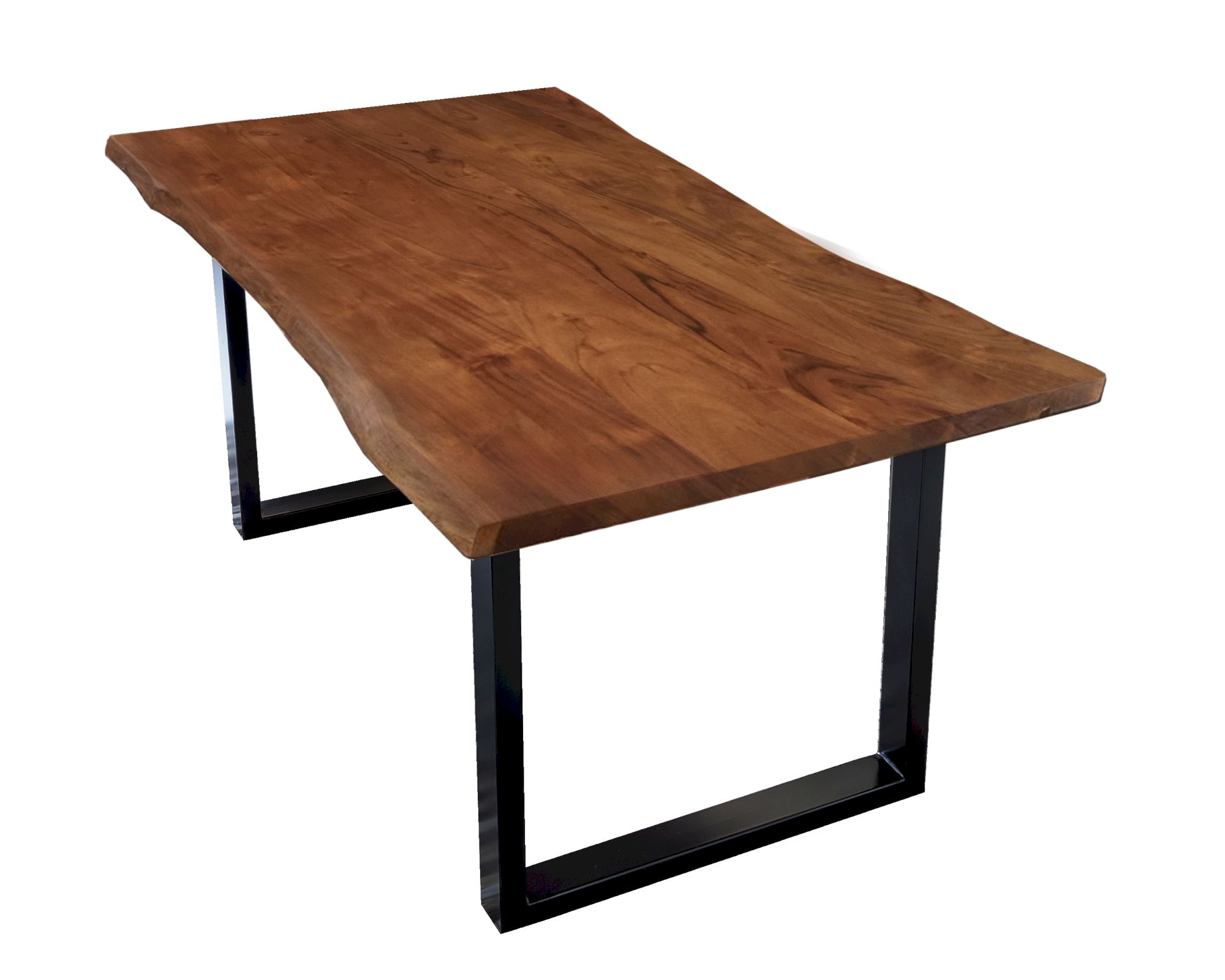 SIT Baumkante Massivholz Esstisch 26mm / 120x80 cm / natur / Metall schwarz