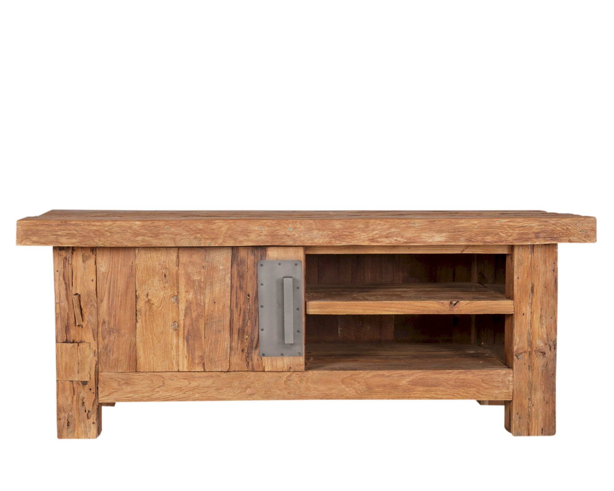 SIT Coral Teak Massivholz Lowboard - 1 Türe / 2 Fächer 1 Tür, 2 offene Fächer
