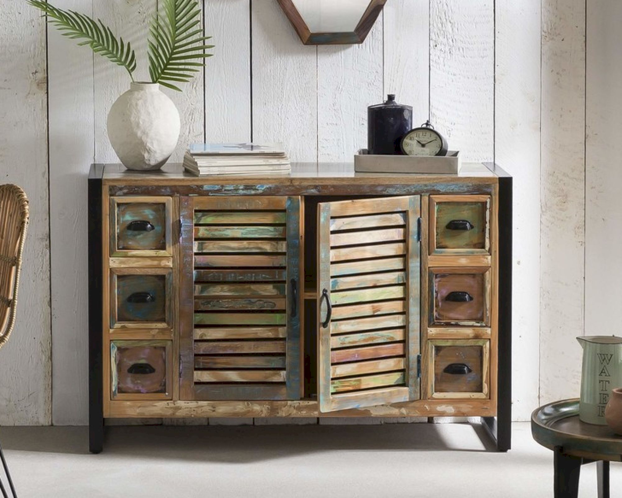 SIT Fiume »Nael« Sideboard Altholz bunt / 6 Schubladen, 2 Türen