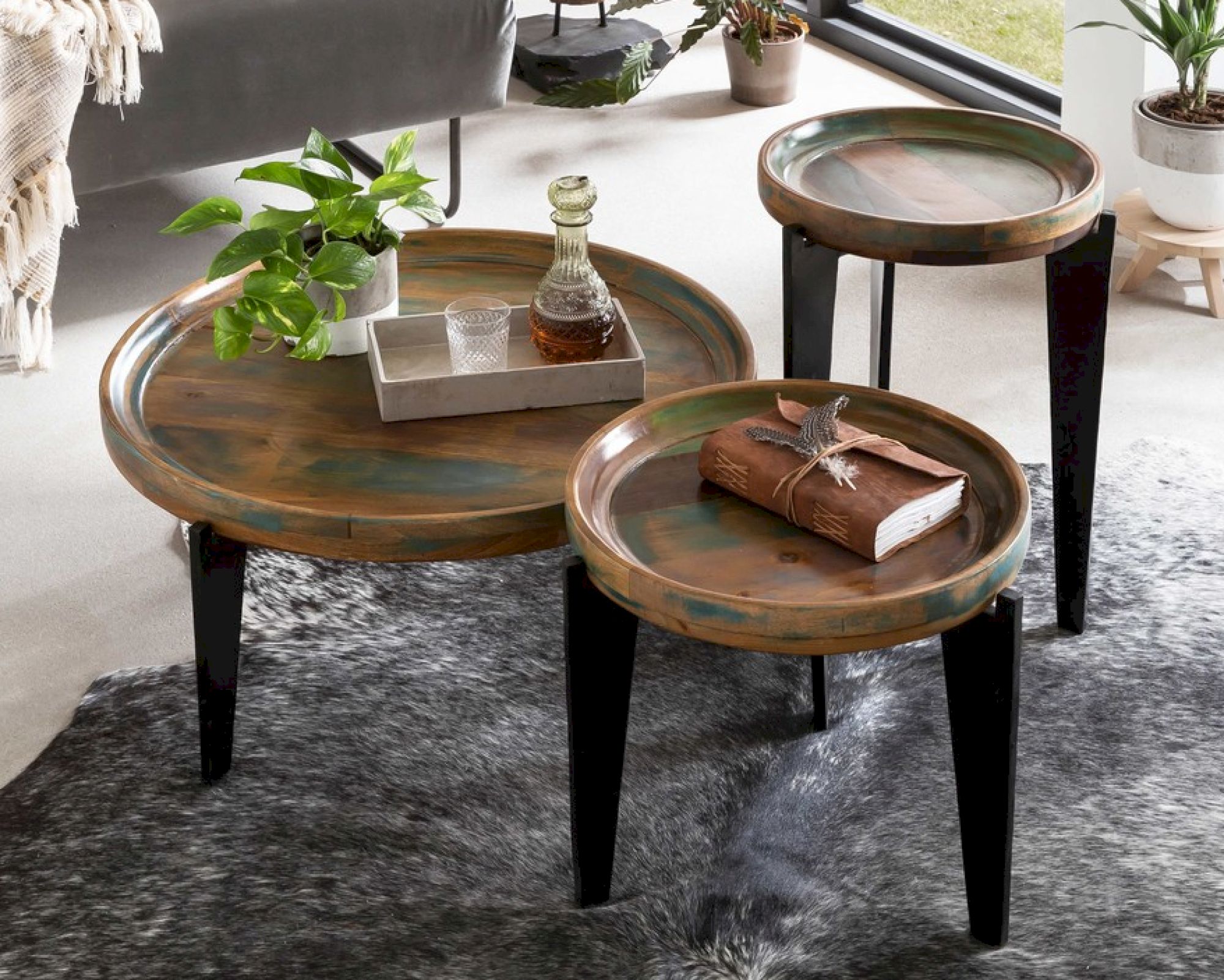 SIT Fiume »Zale« Beistelltische Altholz bunt / 75x25 cm