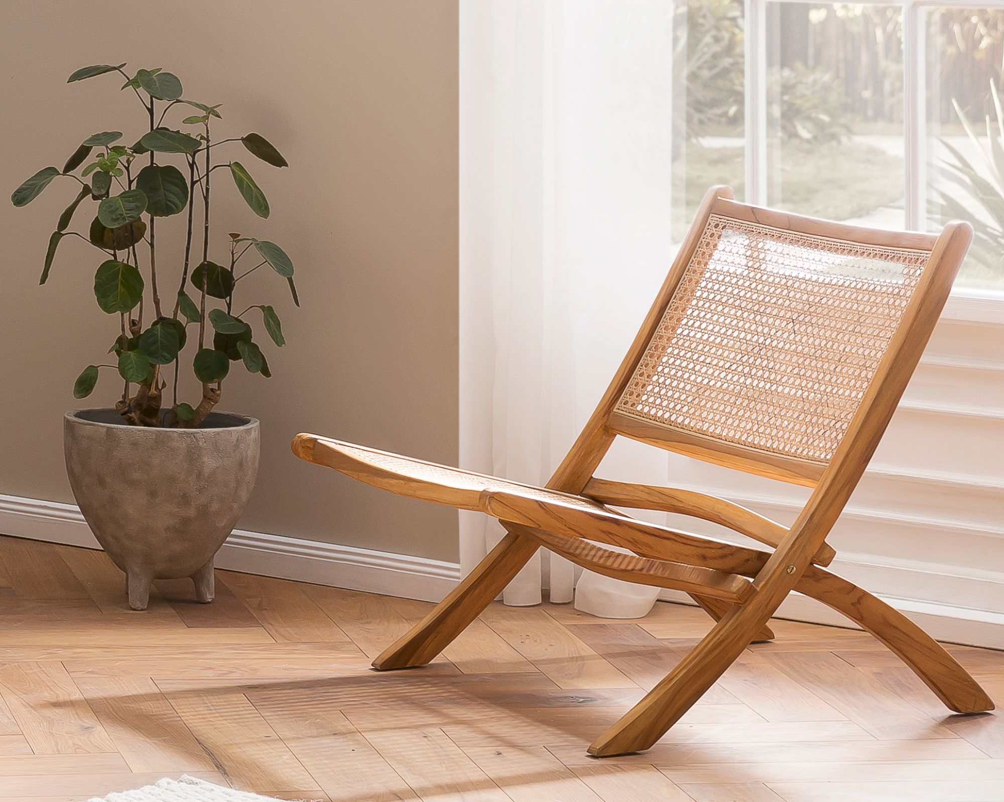 SIT Rattan Vintage Klappstuhl 65x75x83