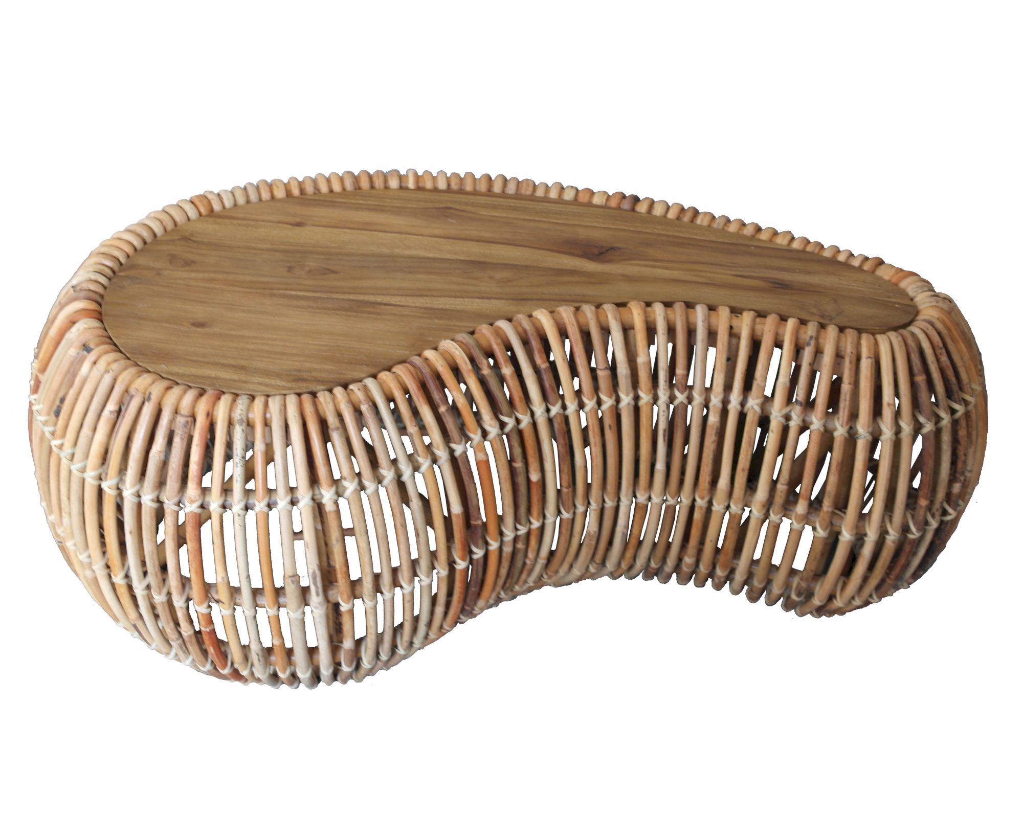 SIT Rattan und Teak Couchtisch 120x 45x 80 cm