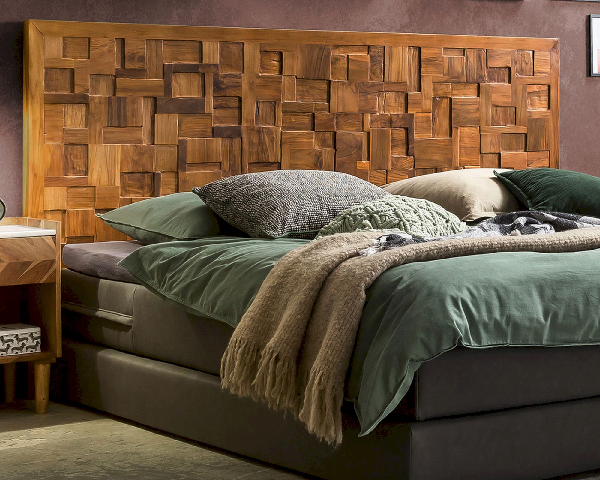 SIT »Romanteaka« Puzzle Bett-Kopfteil Teakholz