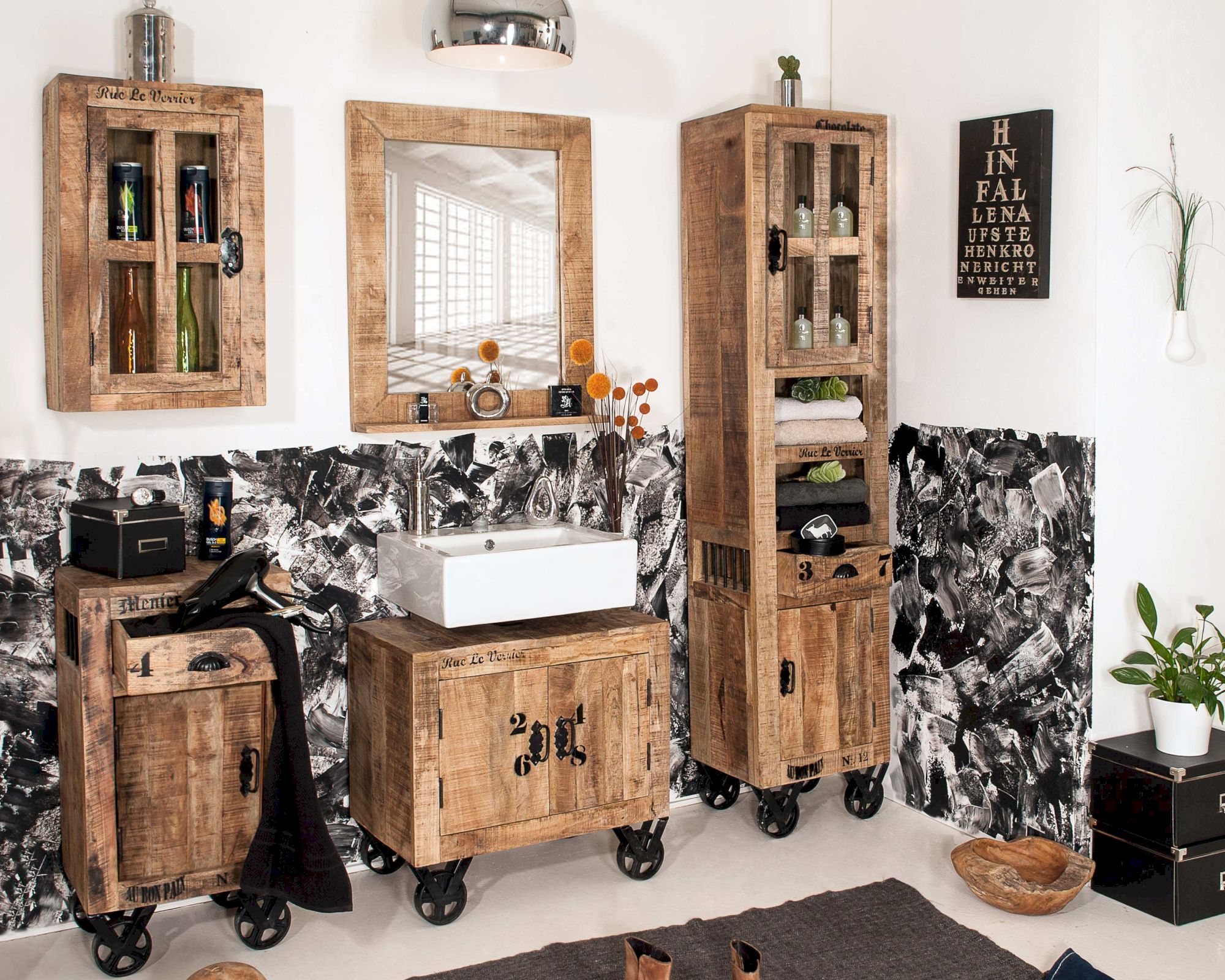 SIT »Rustic« Bad Set 5-teilig Mangoholz