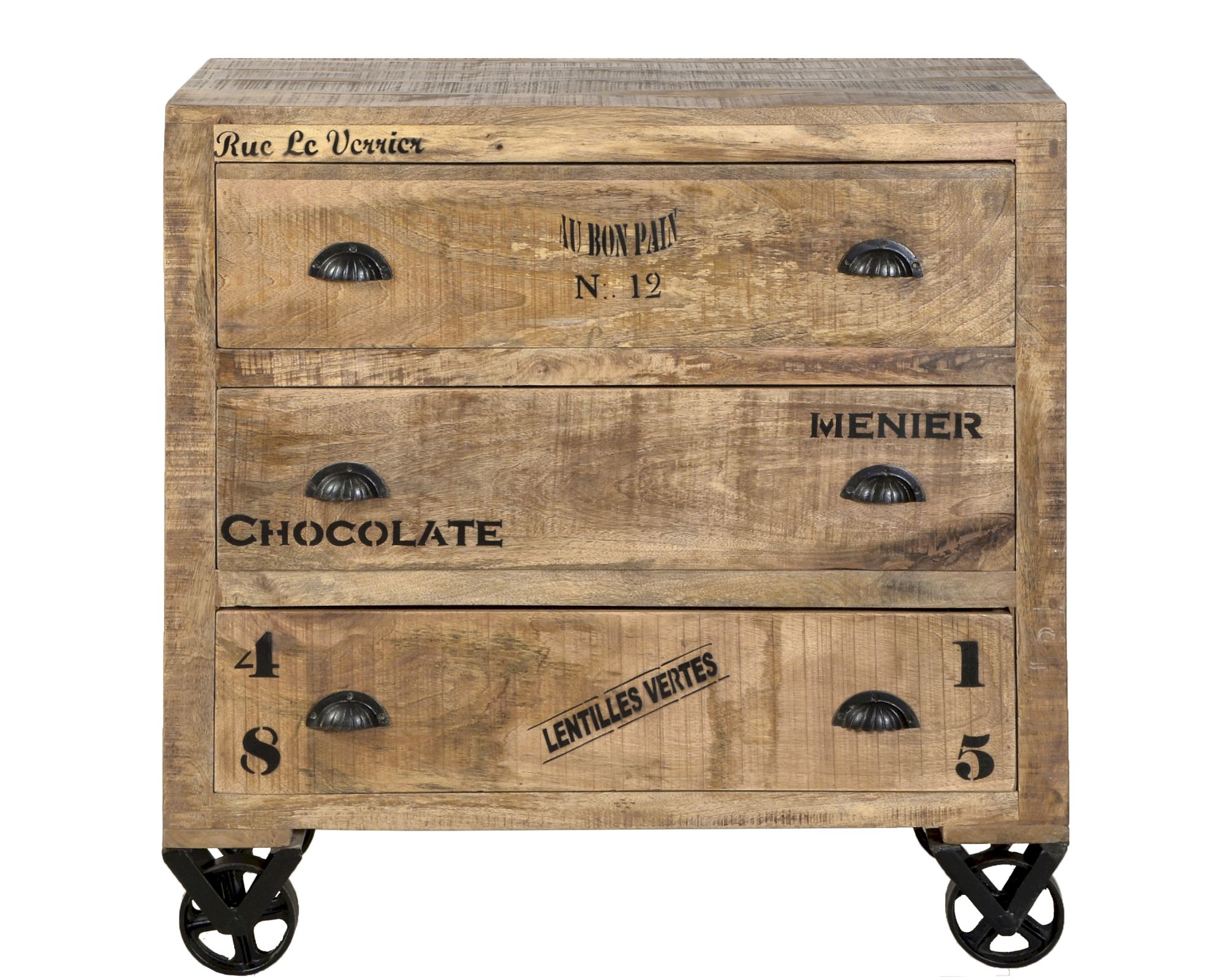 SIT »Rustic« Massivholz Mango Kommode - 3 Schubfächer 1910-04