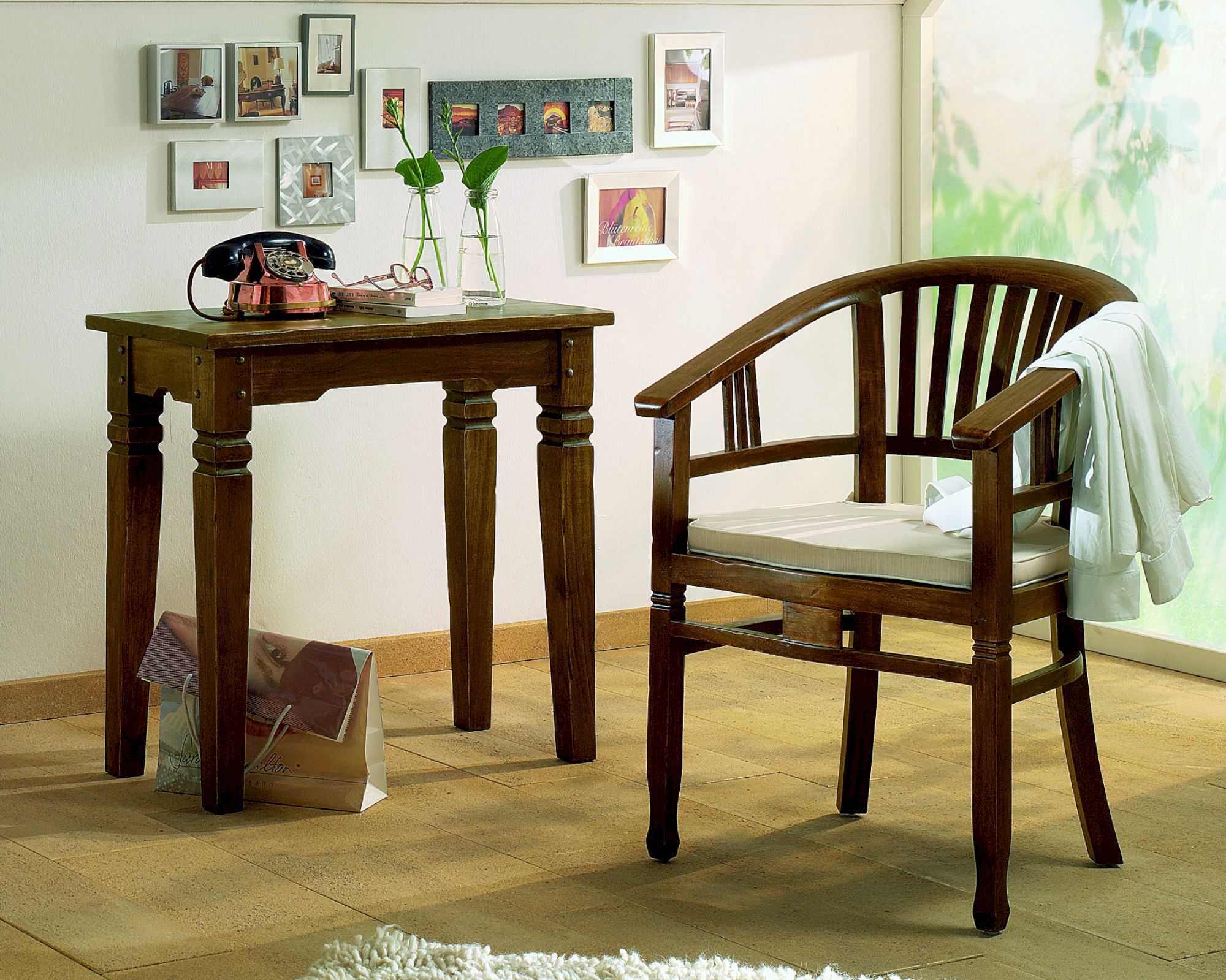 SIT »Samba« Telefontisch Antik Akazie massiv 9884-30 / B 80 x H 78 x T 40 cm