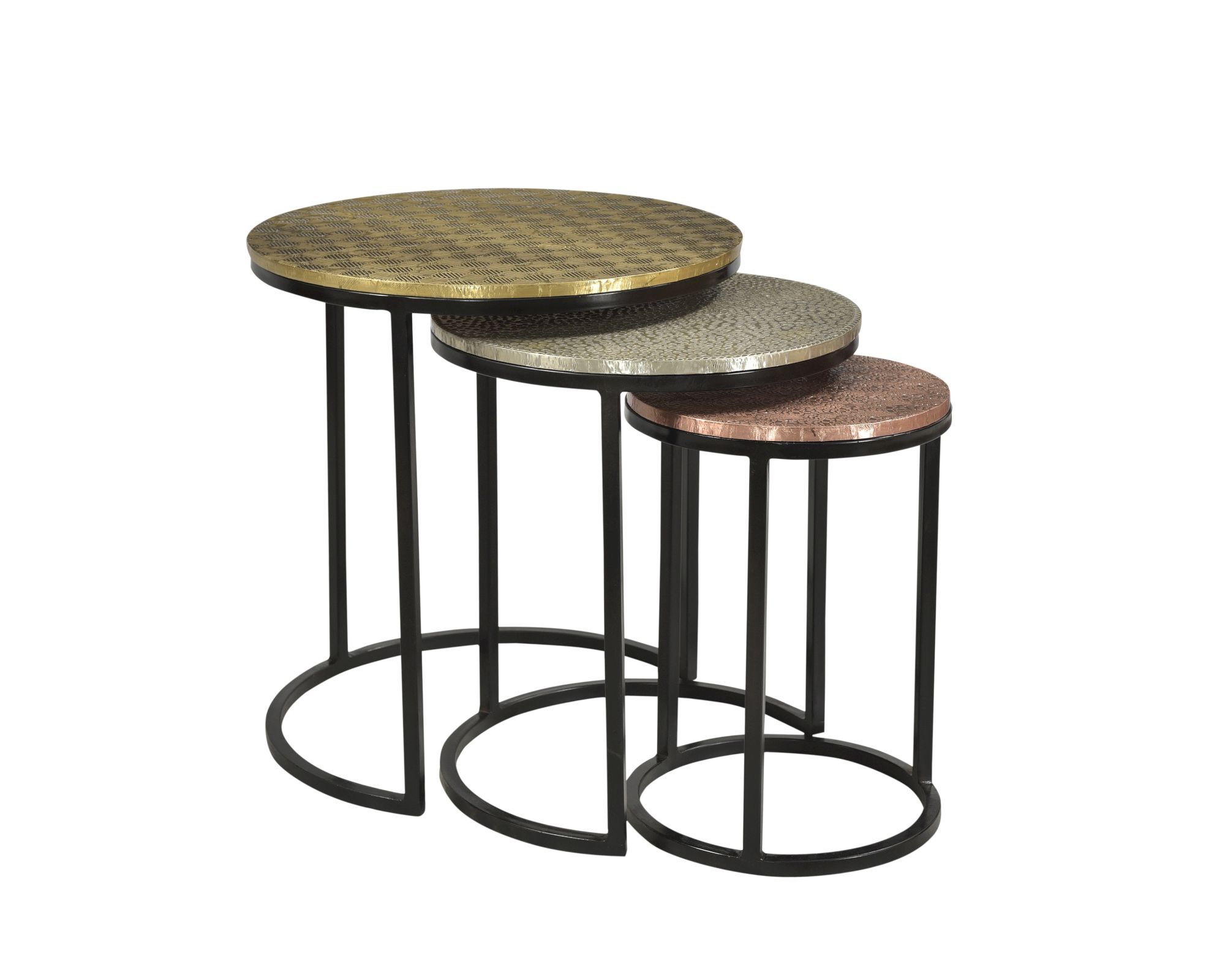 SIT This & That Beistelltisch 3er-Set 1053-10 / Messing, Kupfer, Weissmetall