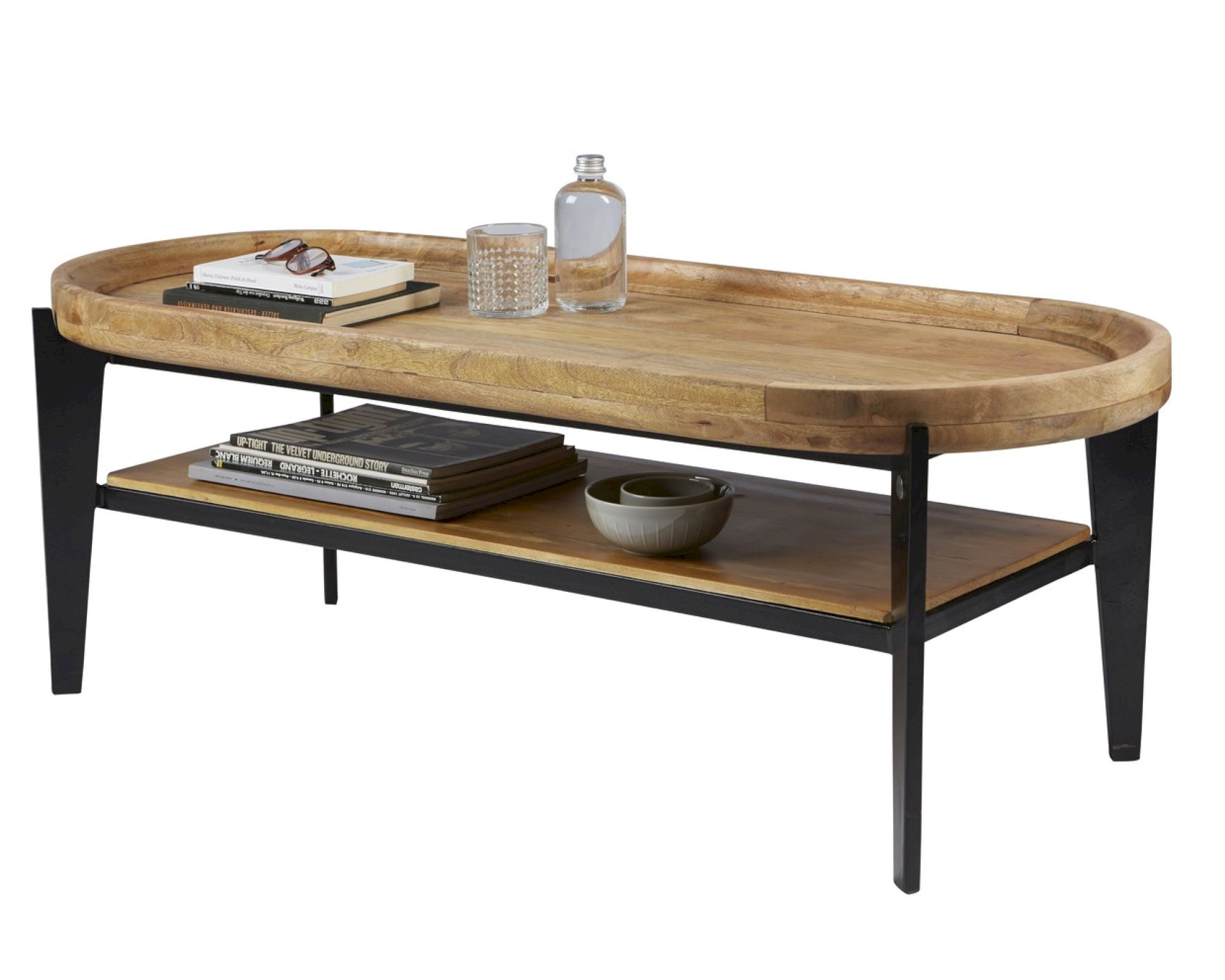 SIT Tom Tailor Mangoholz Couchtisch oval 120x40x50 cm