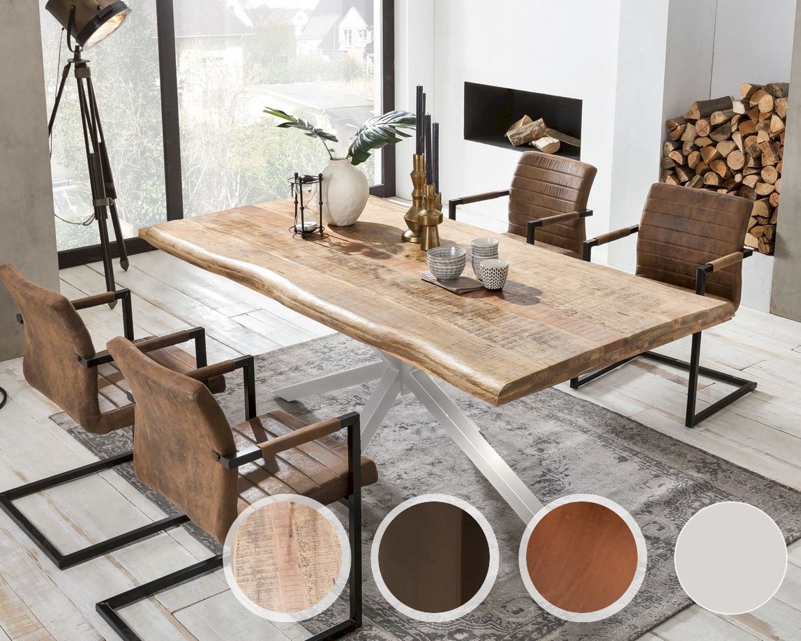 SIT Tops & Tables »Delaware« Mango Massivholz Esstisch 200x100 cm / Eisen antikbraun