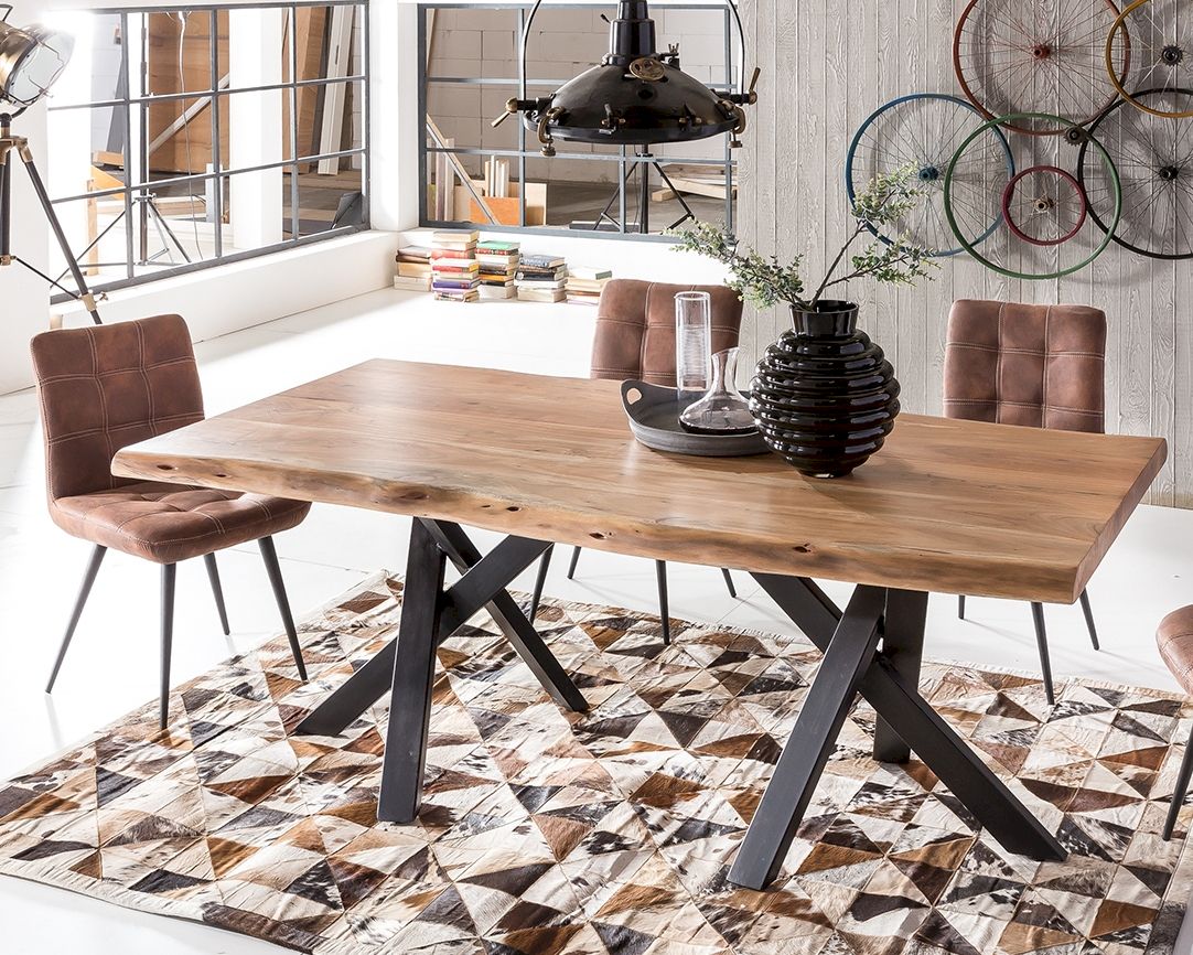 SIT Tops & Tables Esstisch Massivholz Poseidon 5,6 cm / 240x100 cm / Eisen antikbraun