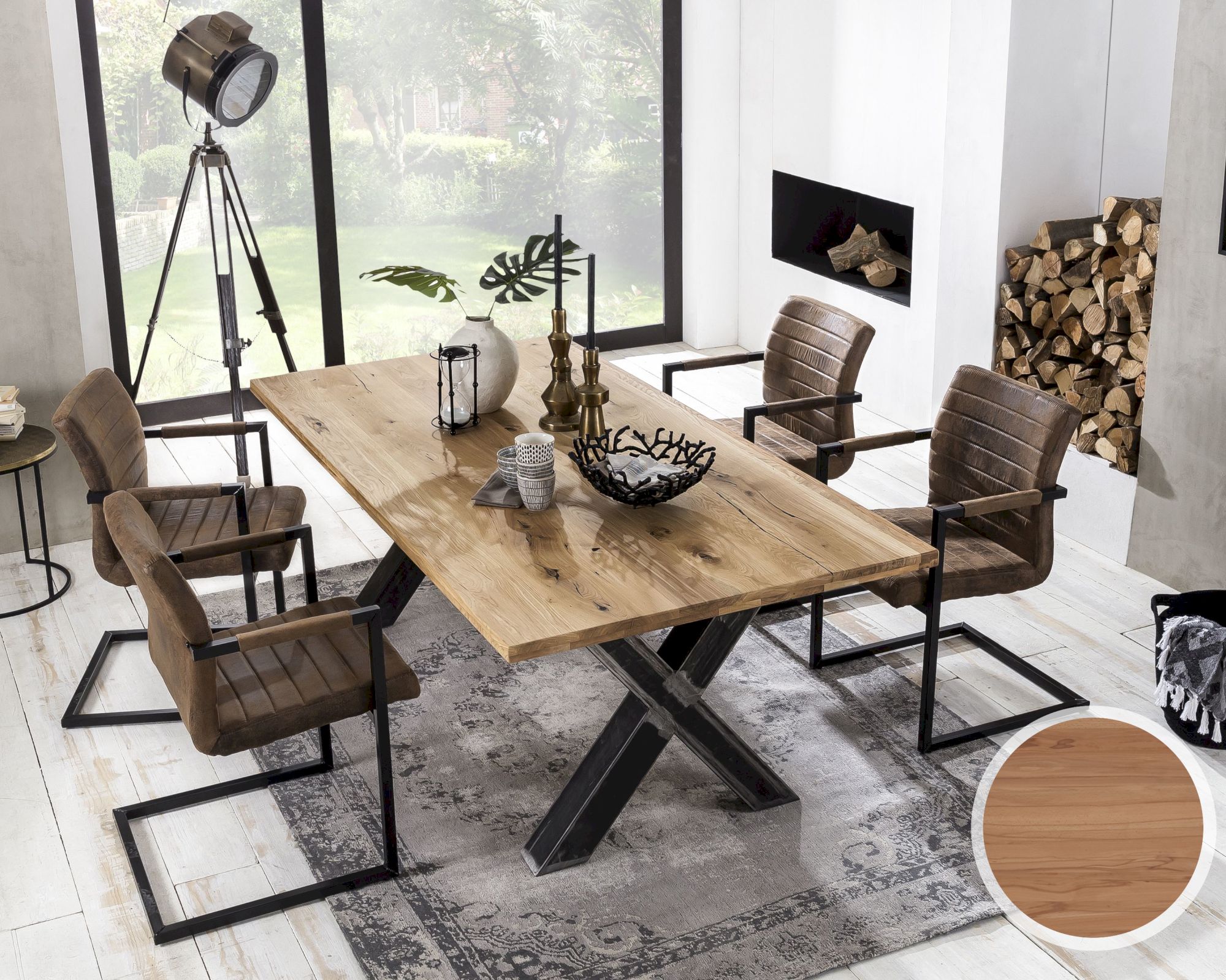 SIT Tops & Tables »Texas« Wildeiche Massivholz Esstisch 220x100 cm