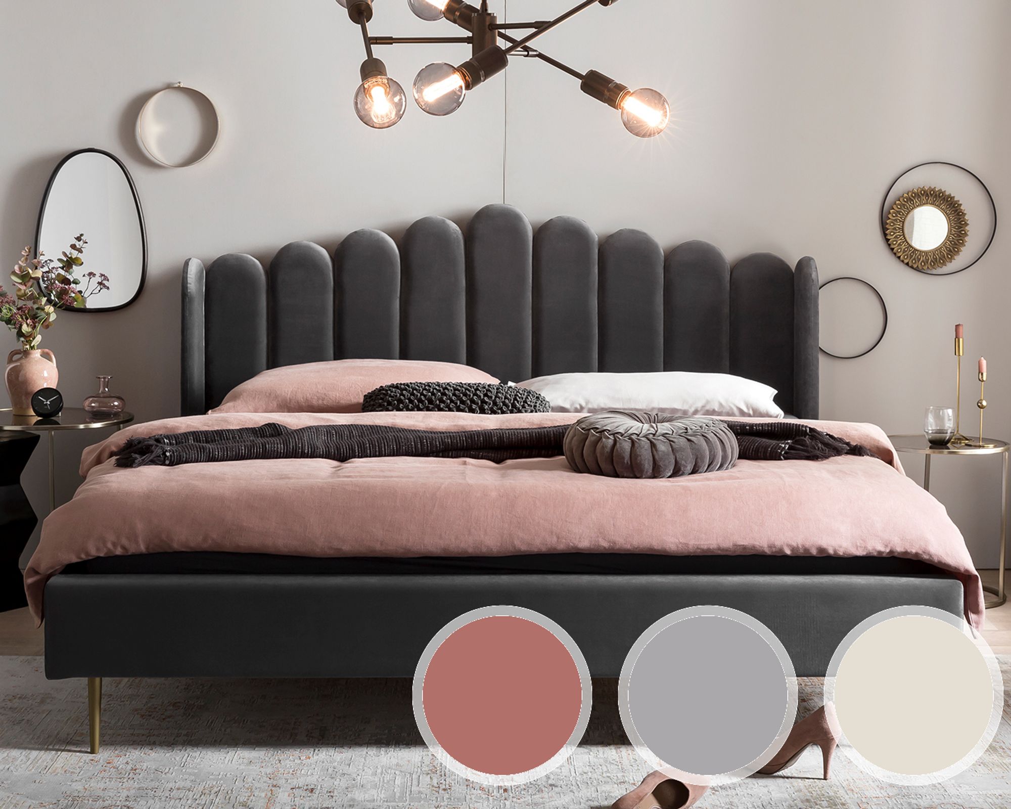 SalesFever »Arielle« Bett 180x200 cm / grau