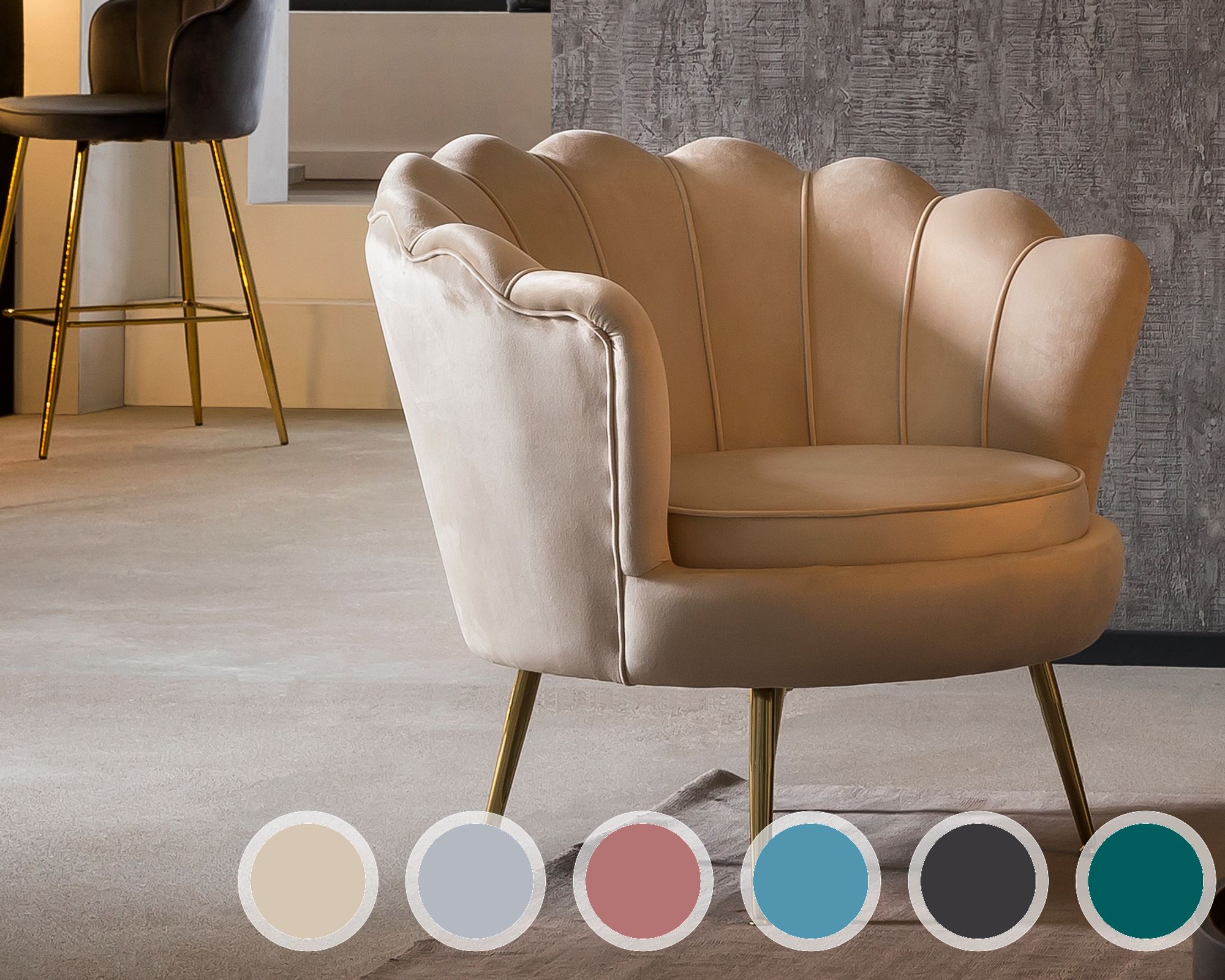 SalesFever »Arielle« Sessel beige 76x78x76 cm