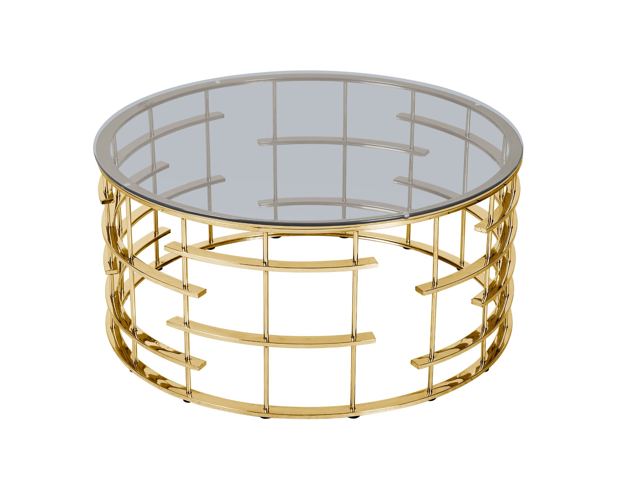 SalesFever »Astra« Couchtisch gold graues Glas