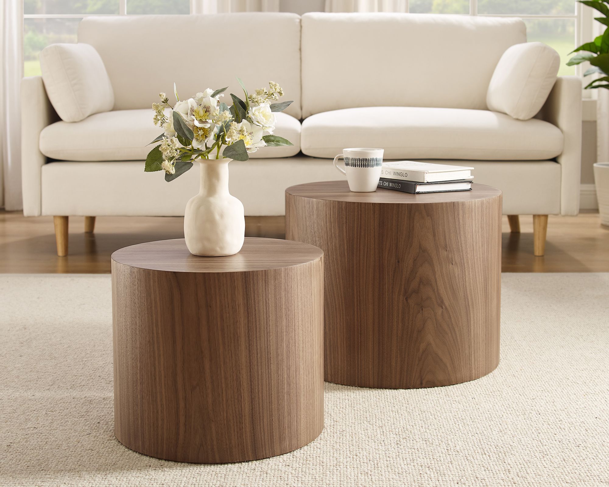 SalesFever »Ava« Couchtisch 2er Set walnuss aus Holzfaserplatte