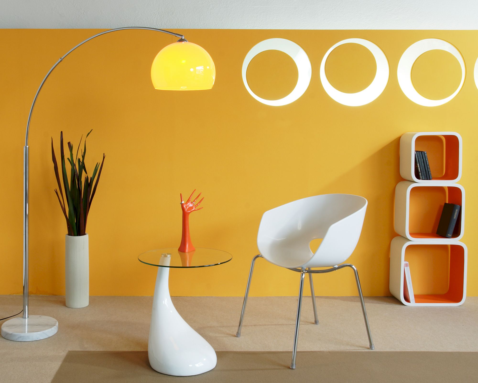 SalesFever »Big Deal« Bogenlampe orange mit Dimmer