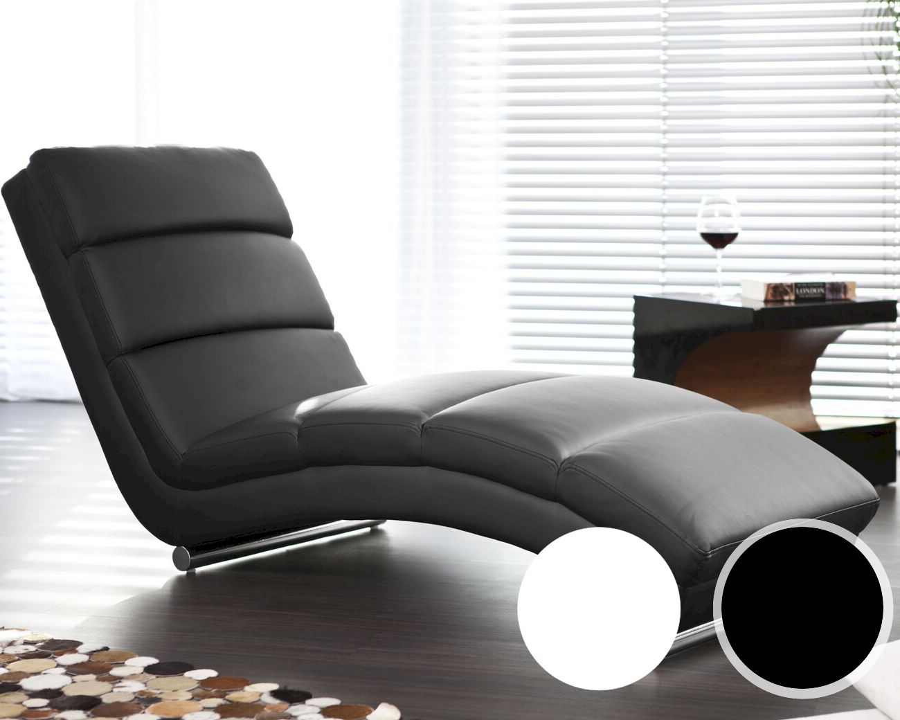 SalesFever »Black&White« Relaxliege schwarz / 60x81x171 cm