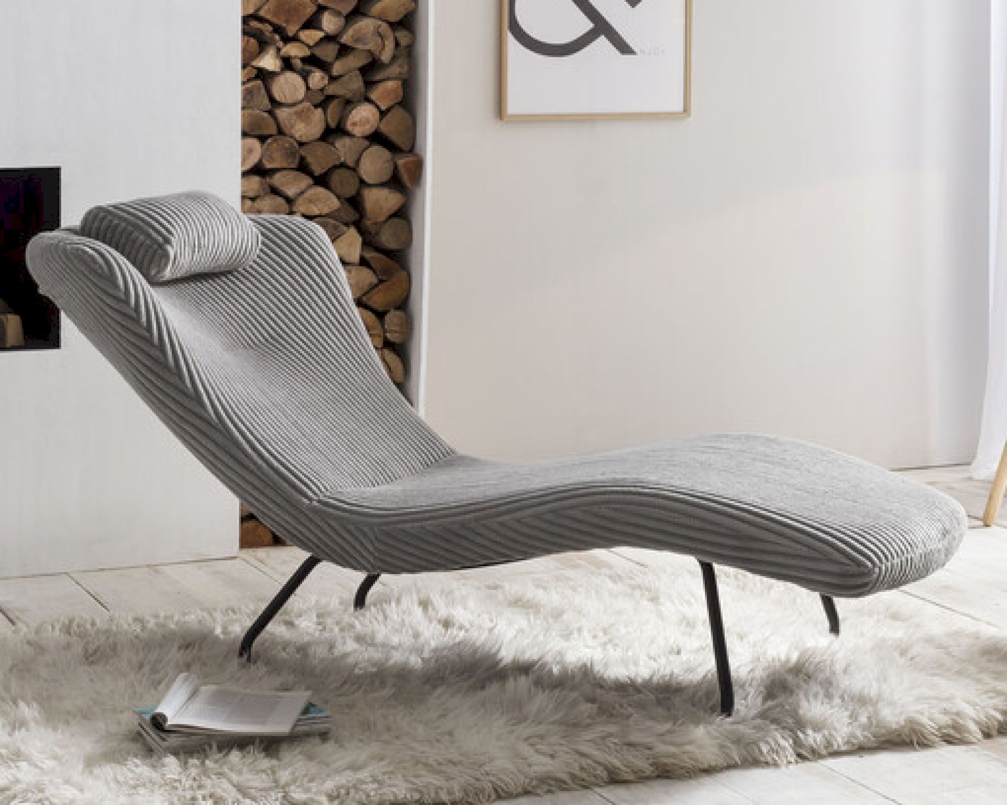 SalesFever »Canapé« Relaxliege hellgrau Texturstoff / 80x82x180 cm