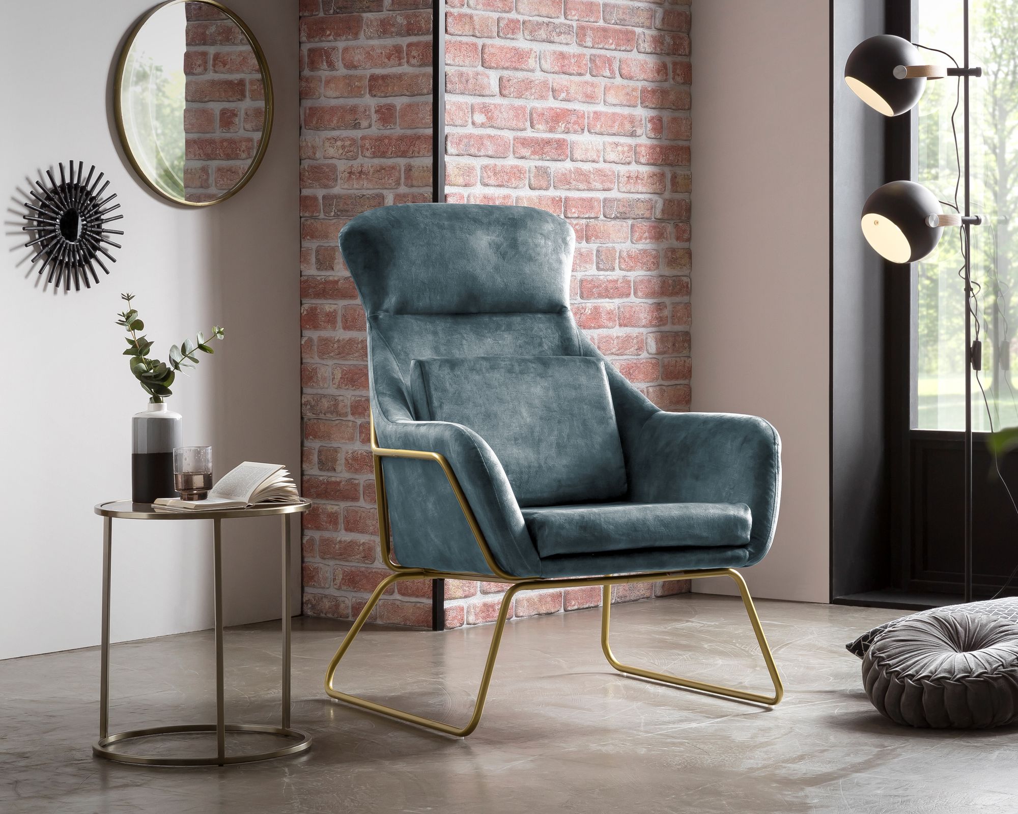 SalesFever »Chester« Relaxsessel blau 73x102x80 cm